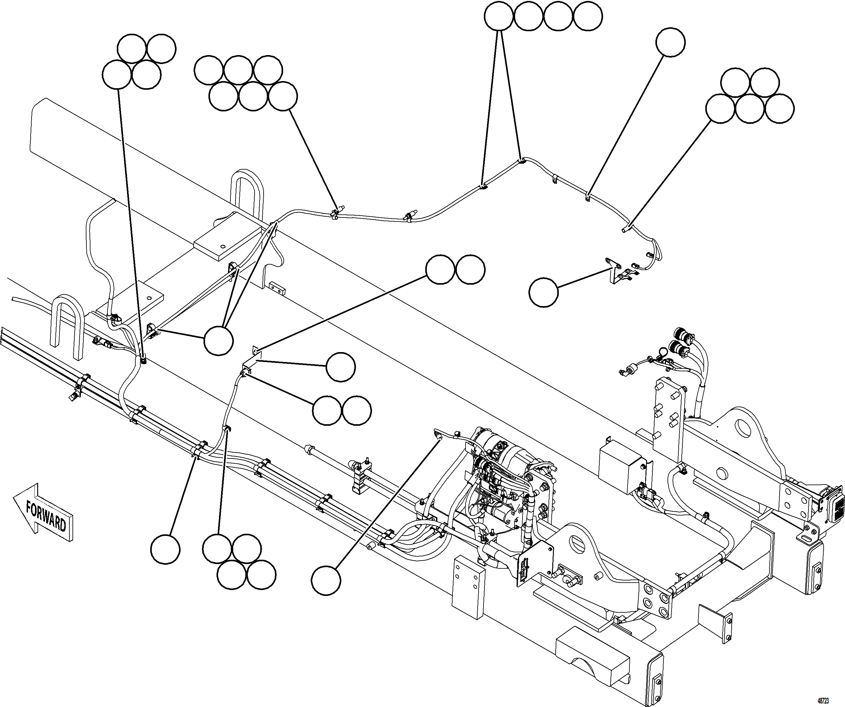 Komatsu parts book diagram for AFE77-BU 830E-5 S/N A50216 - A50217  KCH: EXTERNAL ENGINE WIRING HARNESS INSTALLATION    3/4