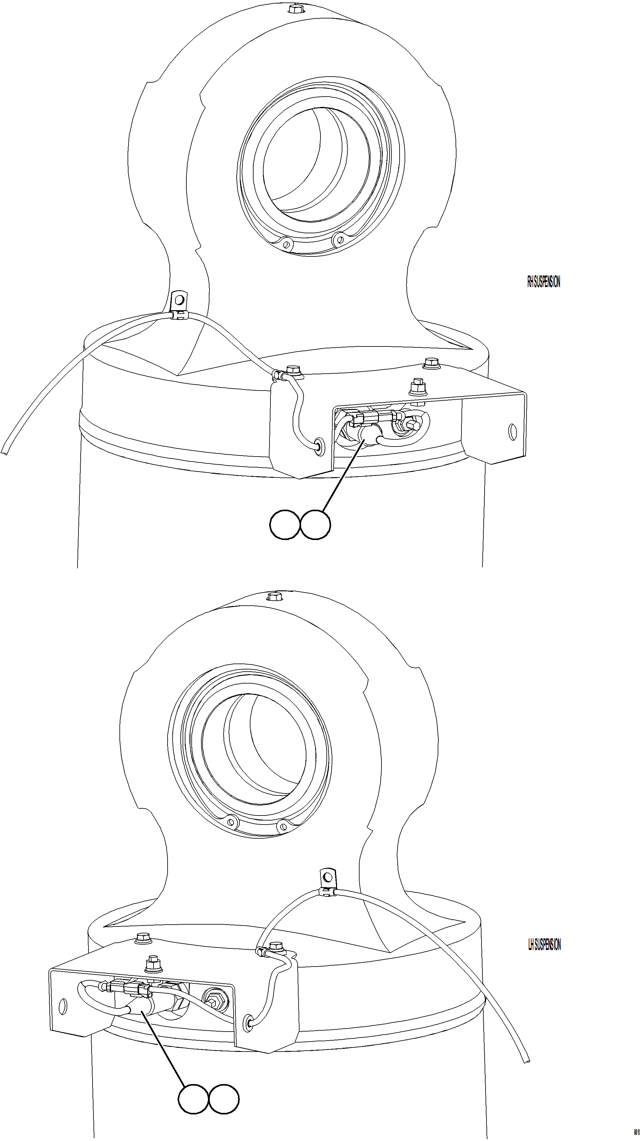 Komatsu parts book diagram for AFE77-BU 830E-5 S/N A50216 - A50217  KCH: PLM PRESSURE SENSOR - REAR SUSPENSIONS    1/3