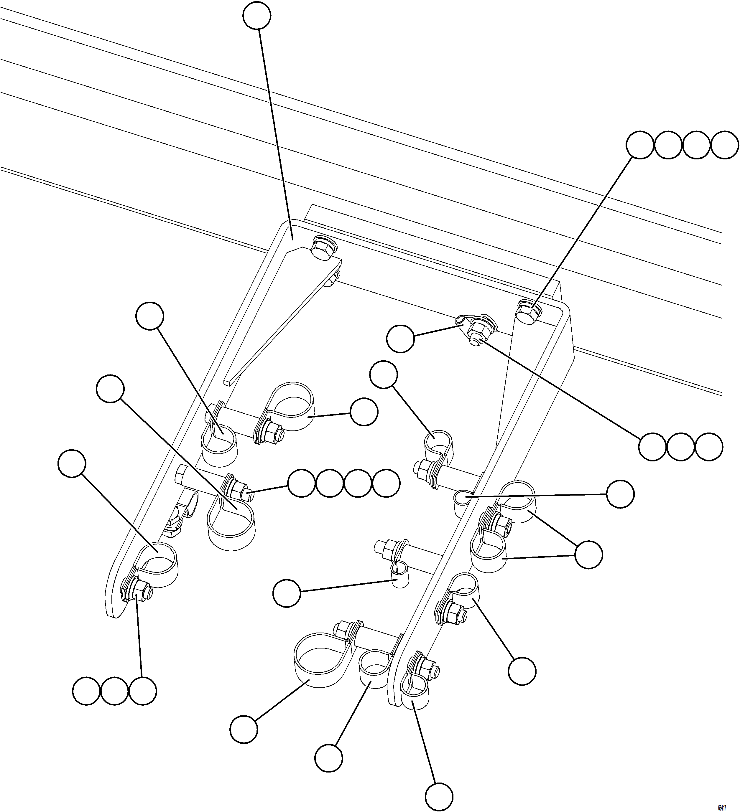 Komatsu parts book diagram for AFE77-BU 830E-5 S/N A50216 - A50217  KCH: AUXILIARY CONTROL CABINET EXTERNAL WIRING CLAMPING