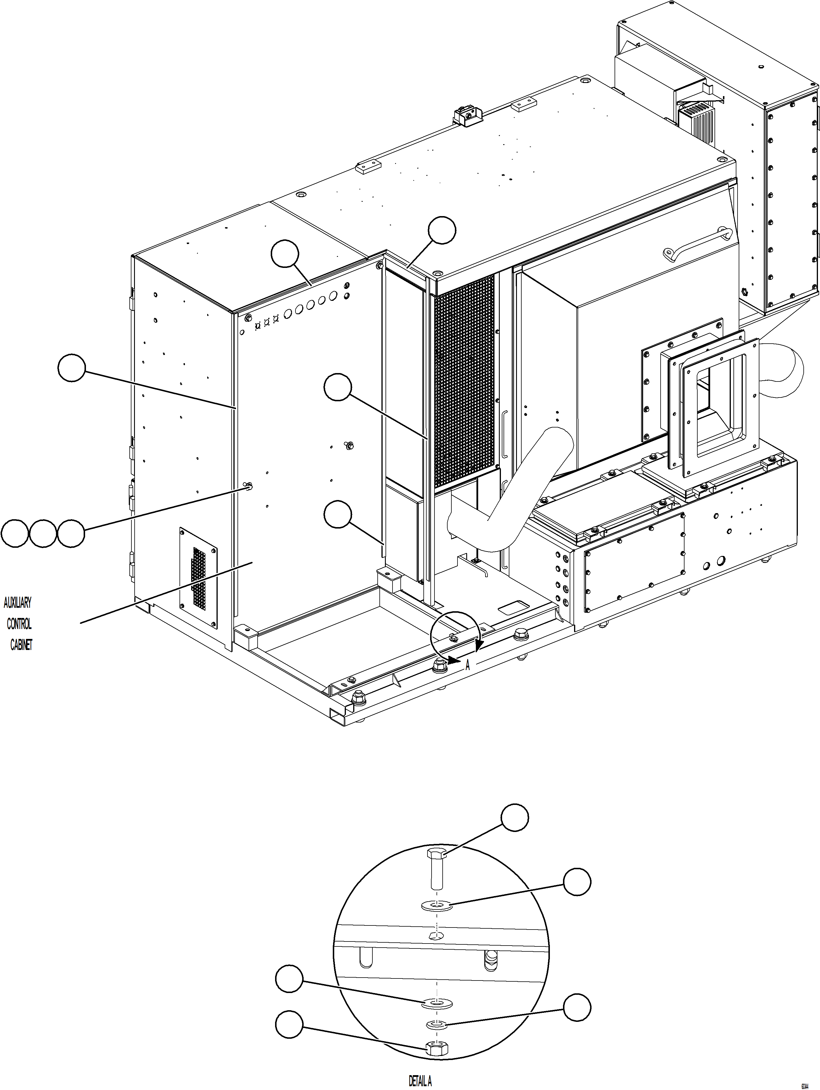 Komatsu parts book diagram for AFE77-BU 830E-5 S/N A50216 - A50217  KCH: AUXILIARY CONTROL CABINET INSTALLATION