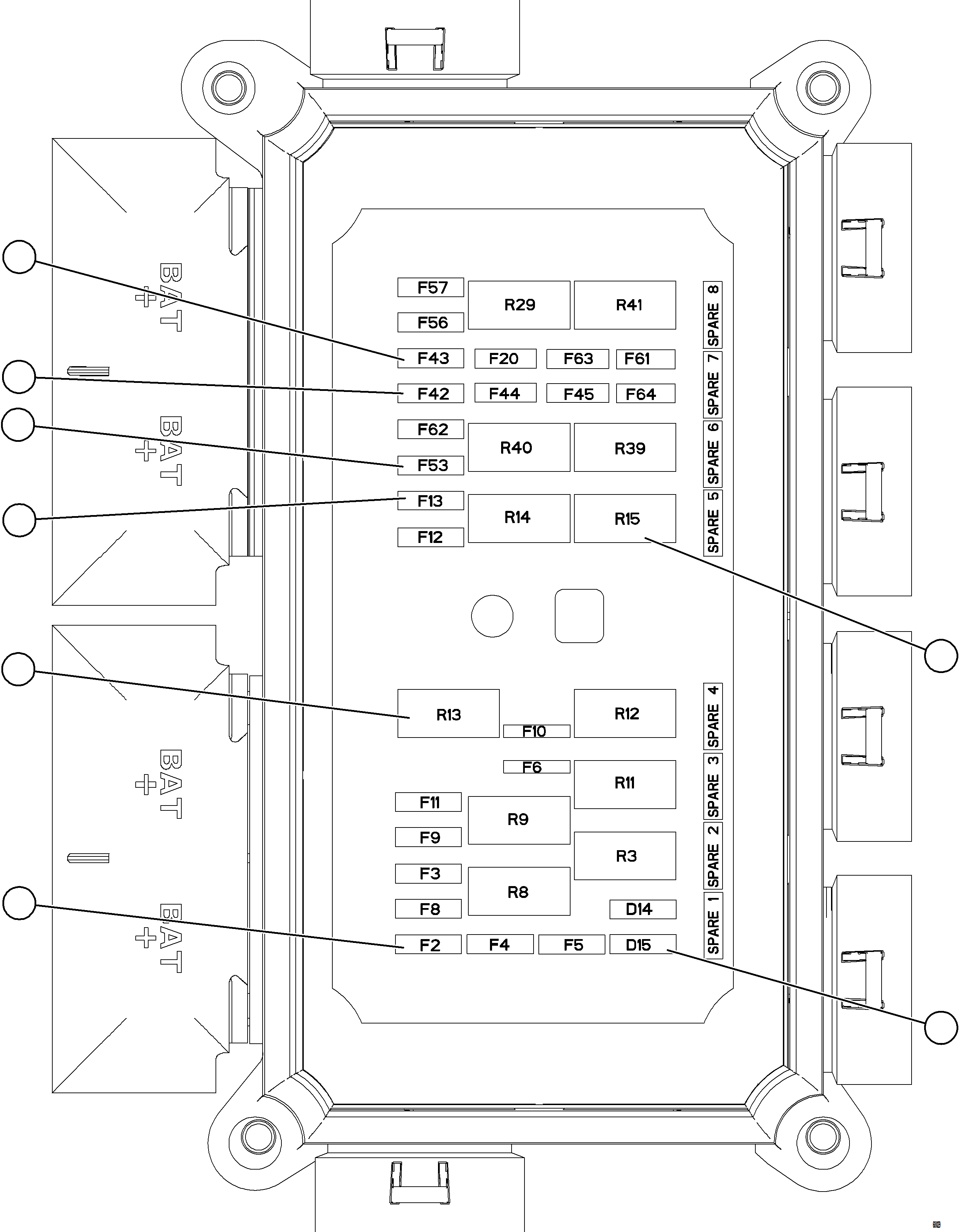Komatsu parts book diagram for AFE77-BU 830E-5 S/N A50216 - A50217  KCH: VEHICLE ELECTRICAL CENTER VEC-89    58E-06-02043