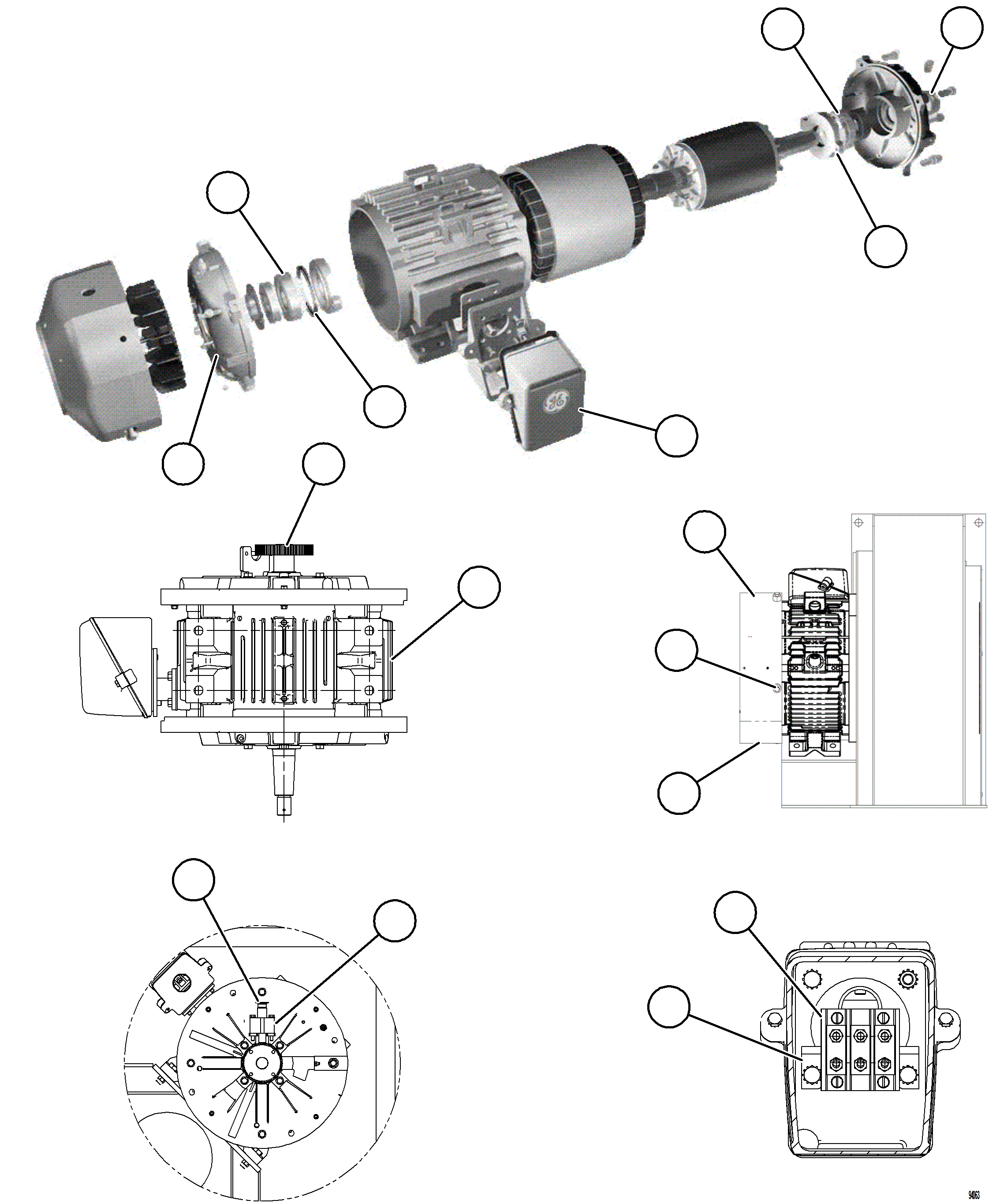 Komatsu parts book diagram for AFE77-BU 830E-5 S/N A50216 - A50217  KCH: AUXILIARY BLOWER MOTOR    58F-02-00131