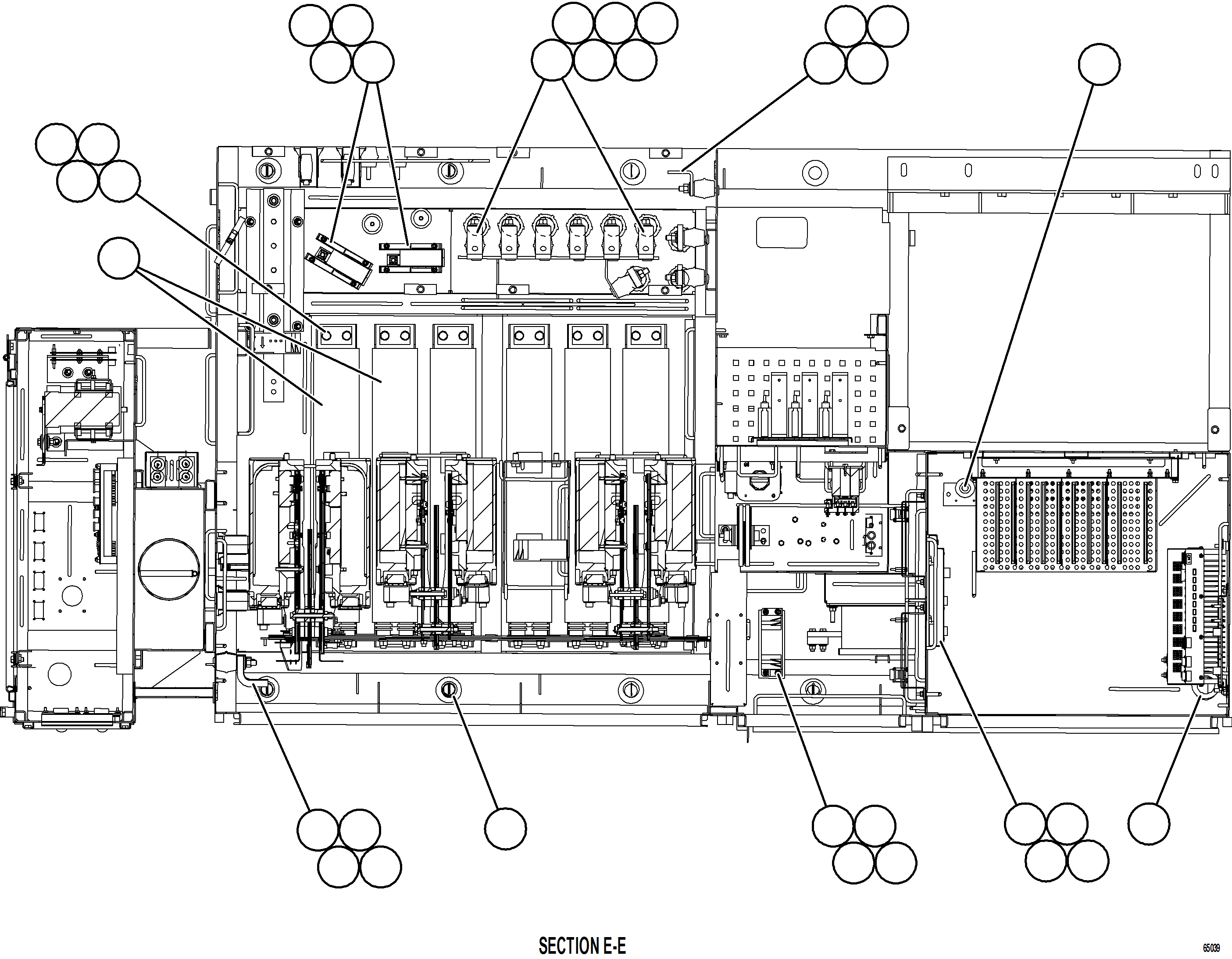 Komatsu parts book diagram for AFE77-BU 830E-5 S/N A50216 - A50217  KCH: CONTROL CABINET    6/13    58F-43-02171