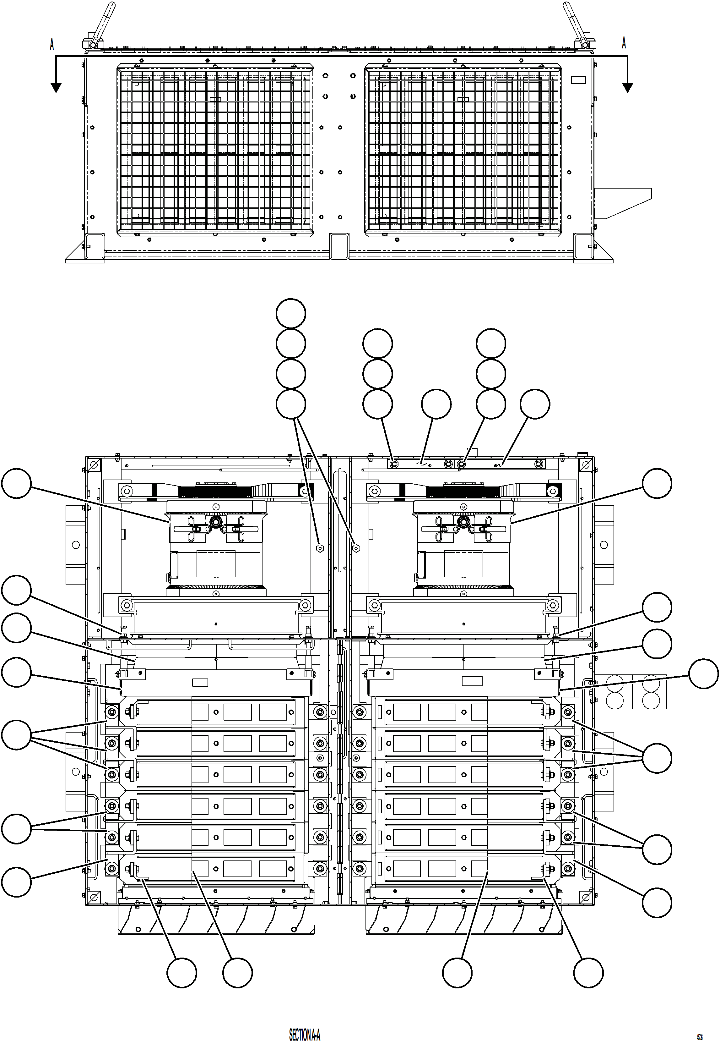 Komatsu parts book diagram for AFE77-BU 830E-5 S/N A50216 - A50217  KCH: RETARDING GRID    1/6    58E-43-00511