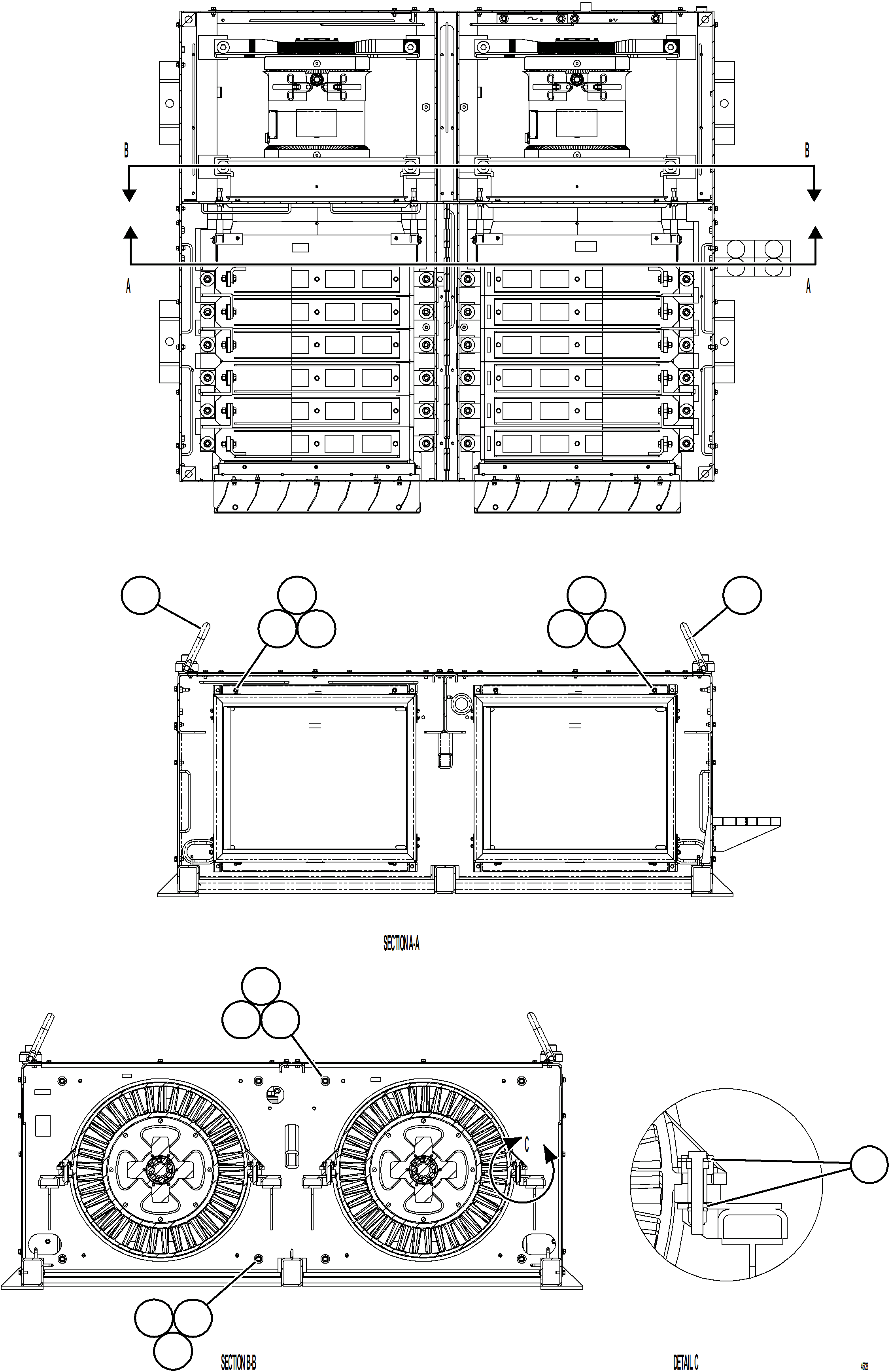 Komatsu parts book diagram for AFE77-BU 830E-5 S/N A50216 - A50217  KCH: RETARDING GRID    4/6    58E-43-00511