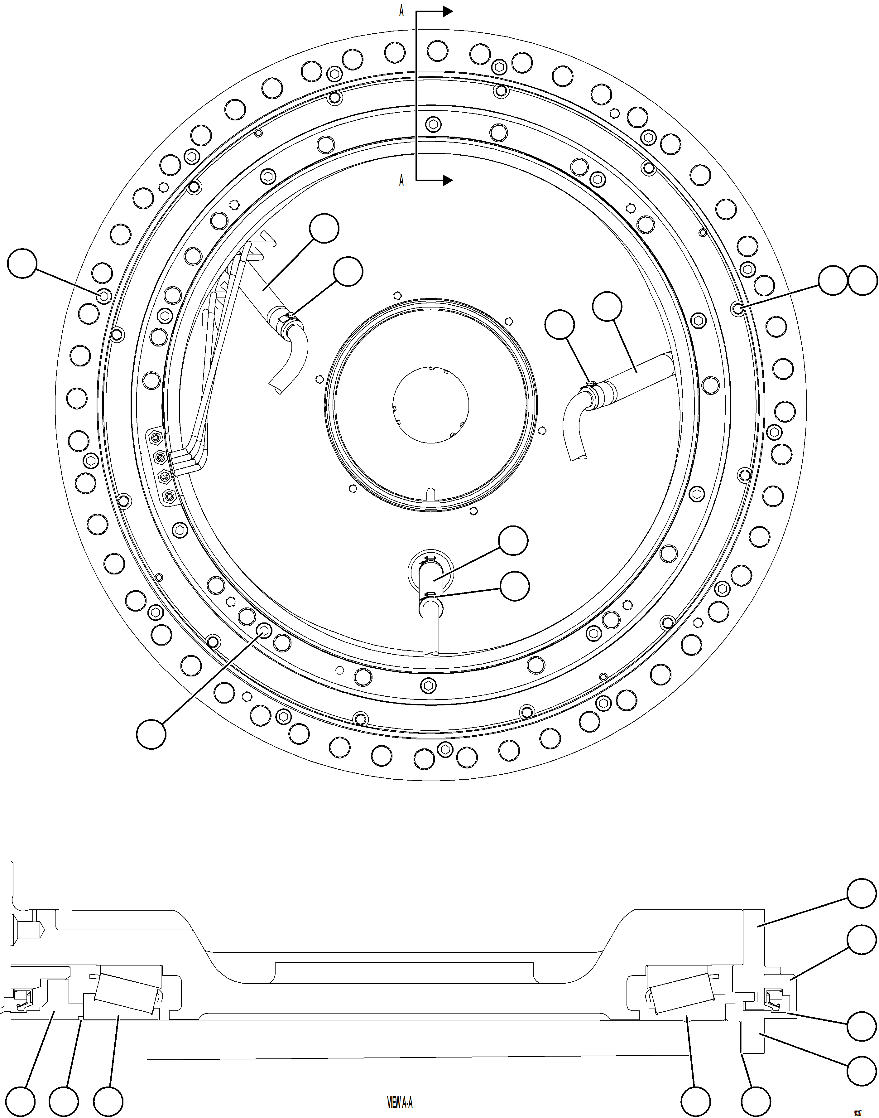 Komatsu parts book diagram for AFE77-BU 830E-5 S/N A50216 - A50217  KCH: WHEEL MOTOR    6/9    58E-22-00402