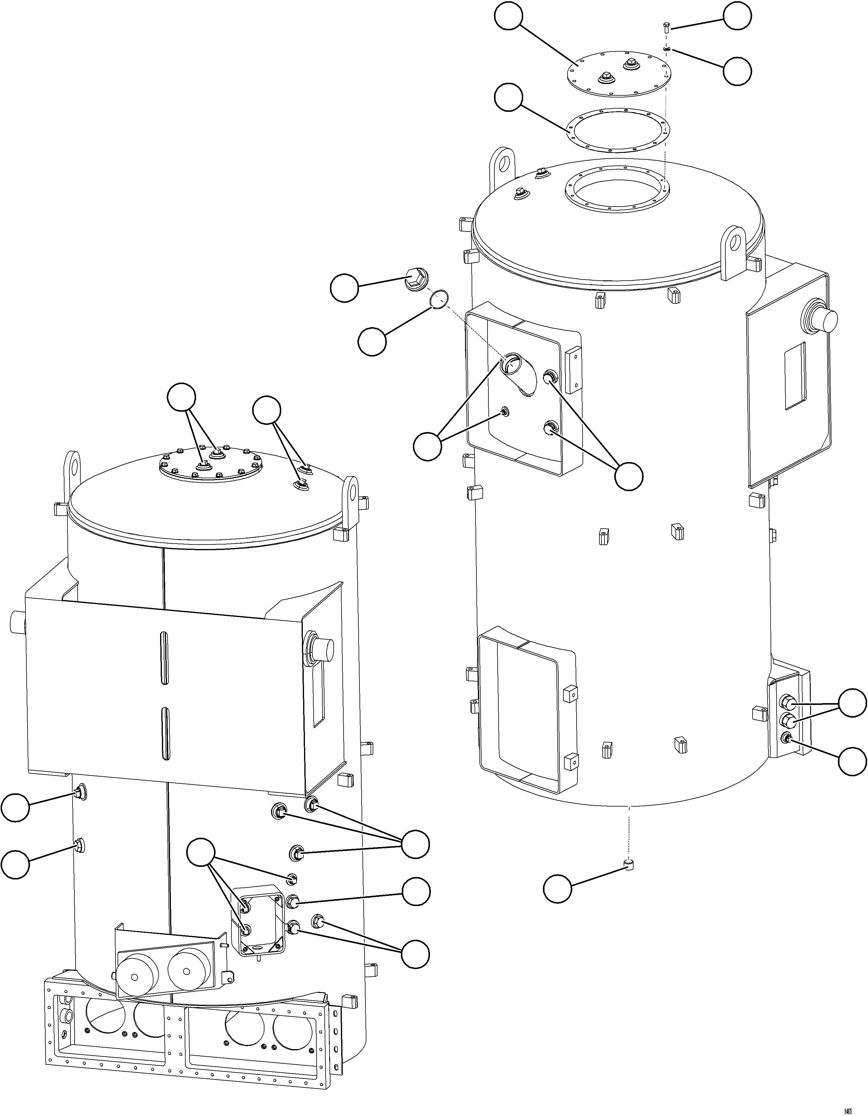Komatsu parts book diagram for AFE77-BU 830E-5 S/N A50216 - A50217  KCH: HYDRAULIC TANK STRUCTURE
