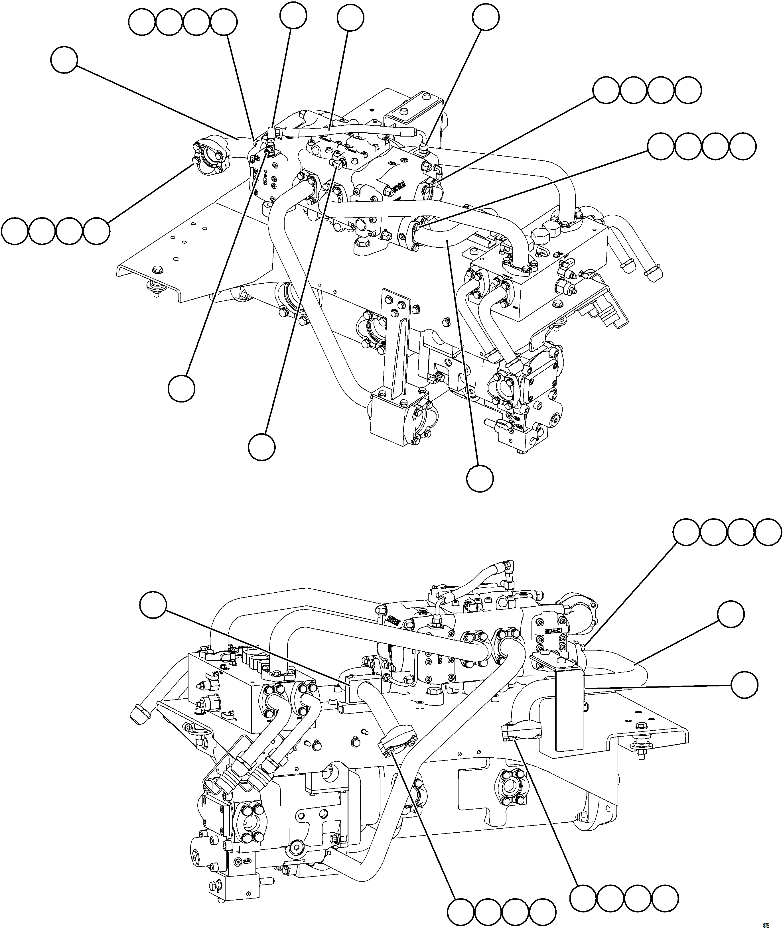 Komatsu parts book diagram for AFE77-BU 830E-5 S/N A50216 - A50217  KCH: VALVE/PUMP MODULE PIPING    2/3