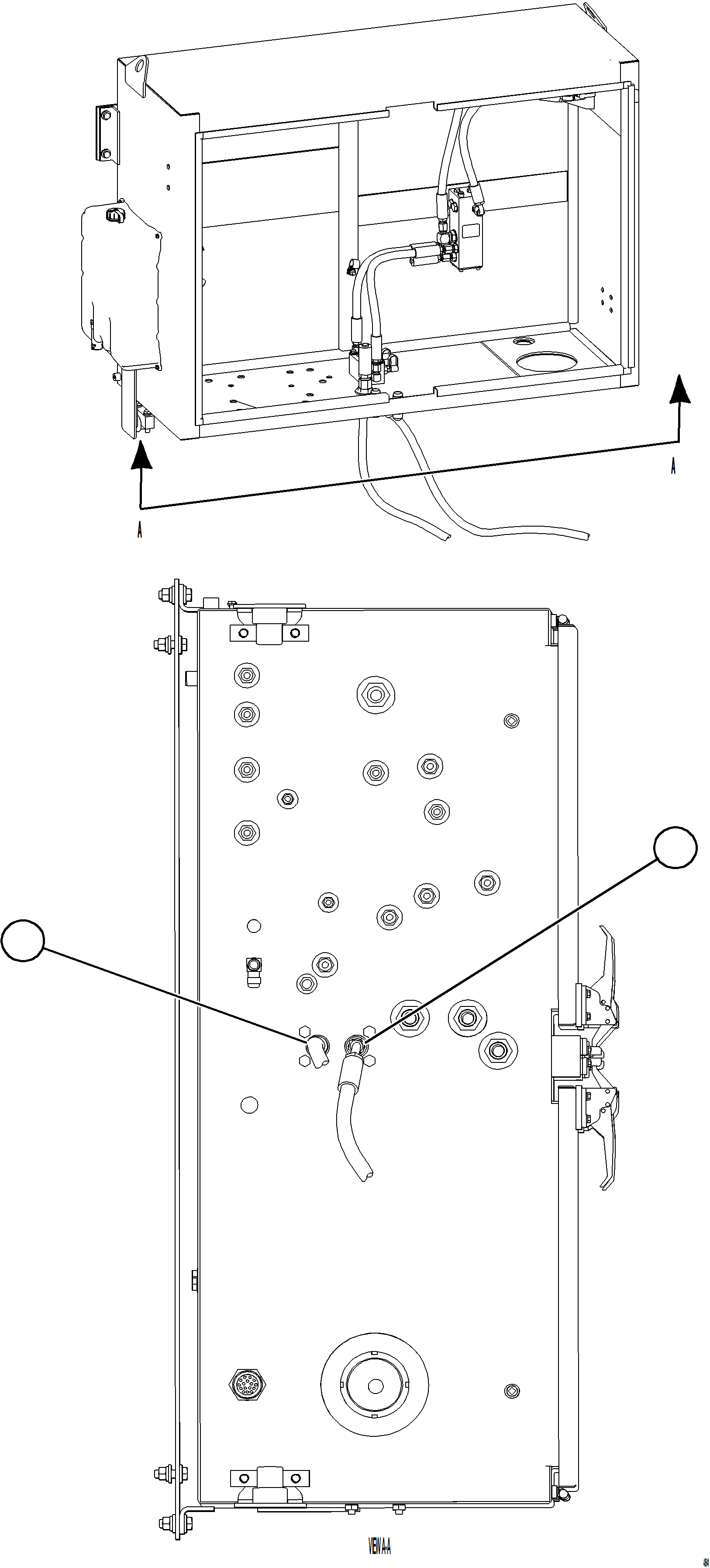 Komatsu parts book diagram for AFE77-BU 830E-5 S/N A50216 - A50217  KCH: HYDR BRAKE CBNT PIPING - DUAL RELAY VALVE 2/2
