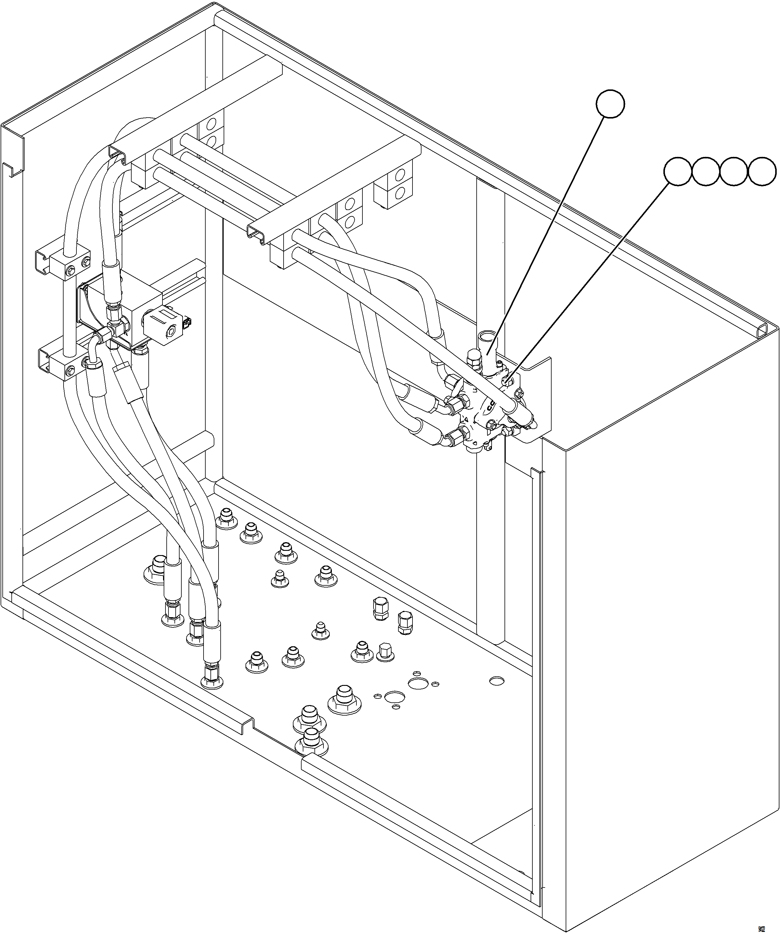 Komatsu parts book diagram for AFE77-BU 830E-5 S/N A50216 - A50217  KCH: HOIST PILOT VALVE INSTALLATION