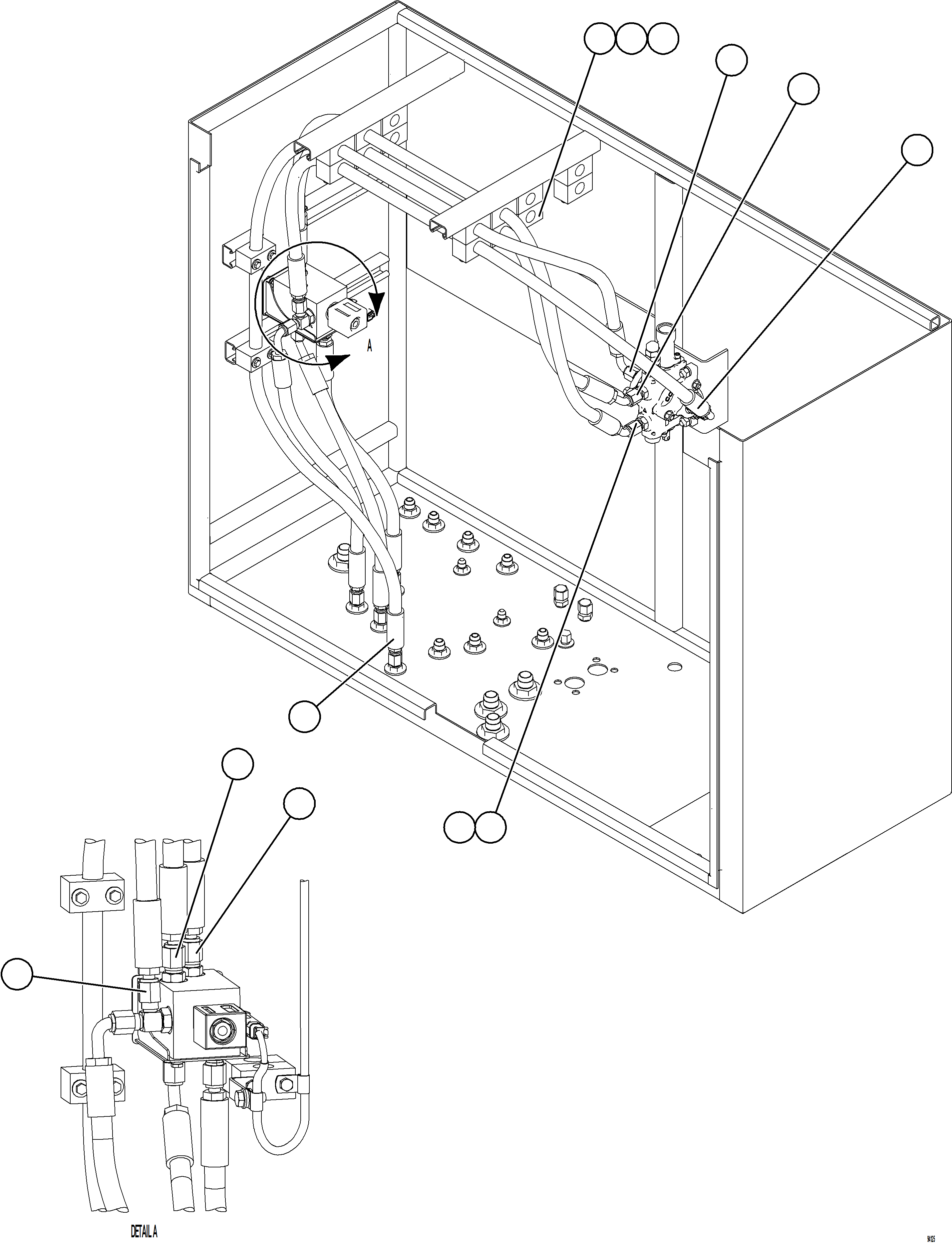 Komatsu parts book diagram for AFE77-BU 830E-5 S/N A50216 - A50217  KCH: HOIST PILOT VALVE PIPING    1/2