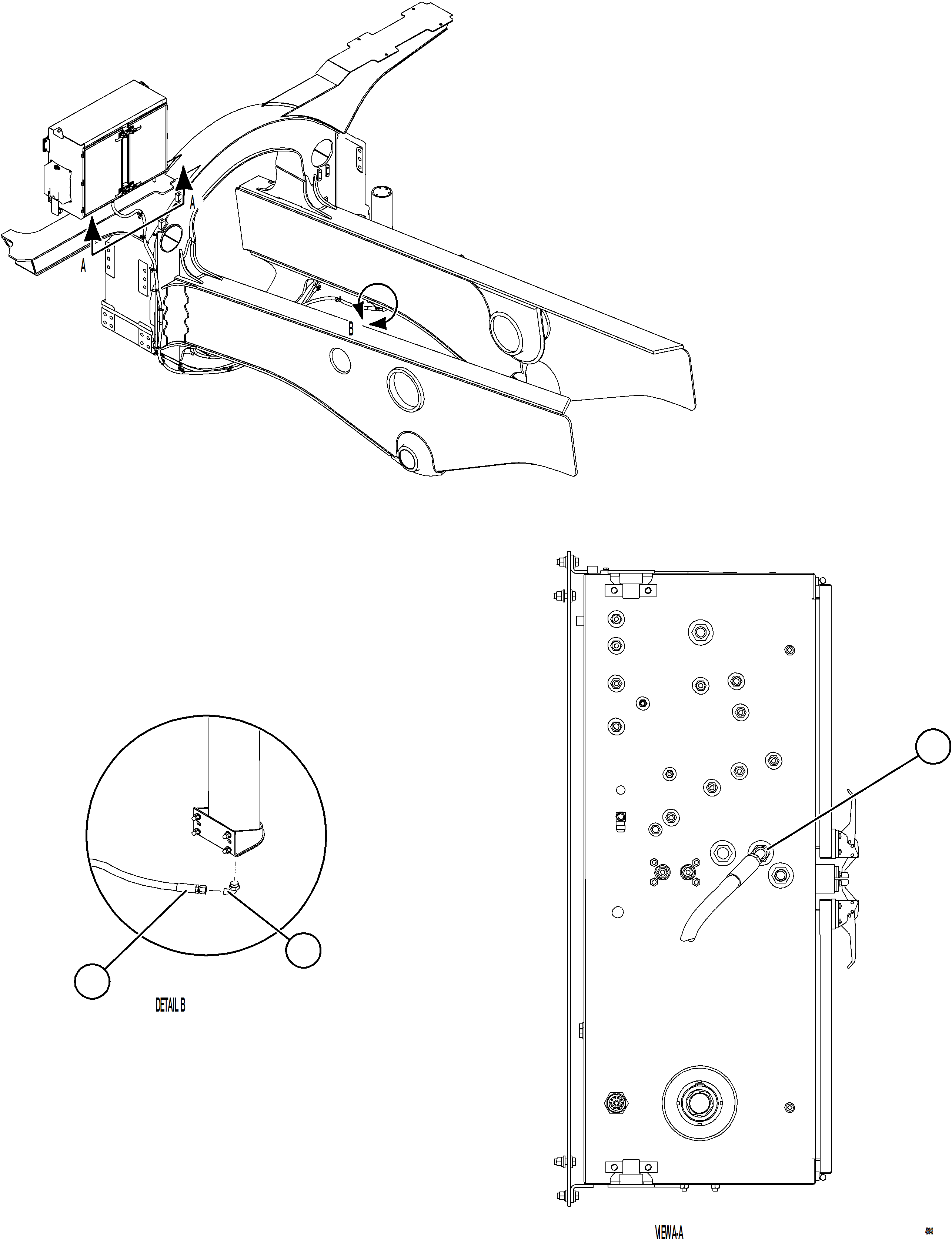 Komatsu parts book diagram for AFE77-BU 830E-5 S/N A50216 - A50217  KCH: FRONT BRAKE APPLY PIPING    2/2