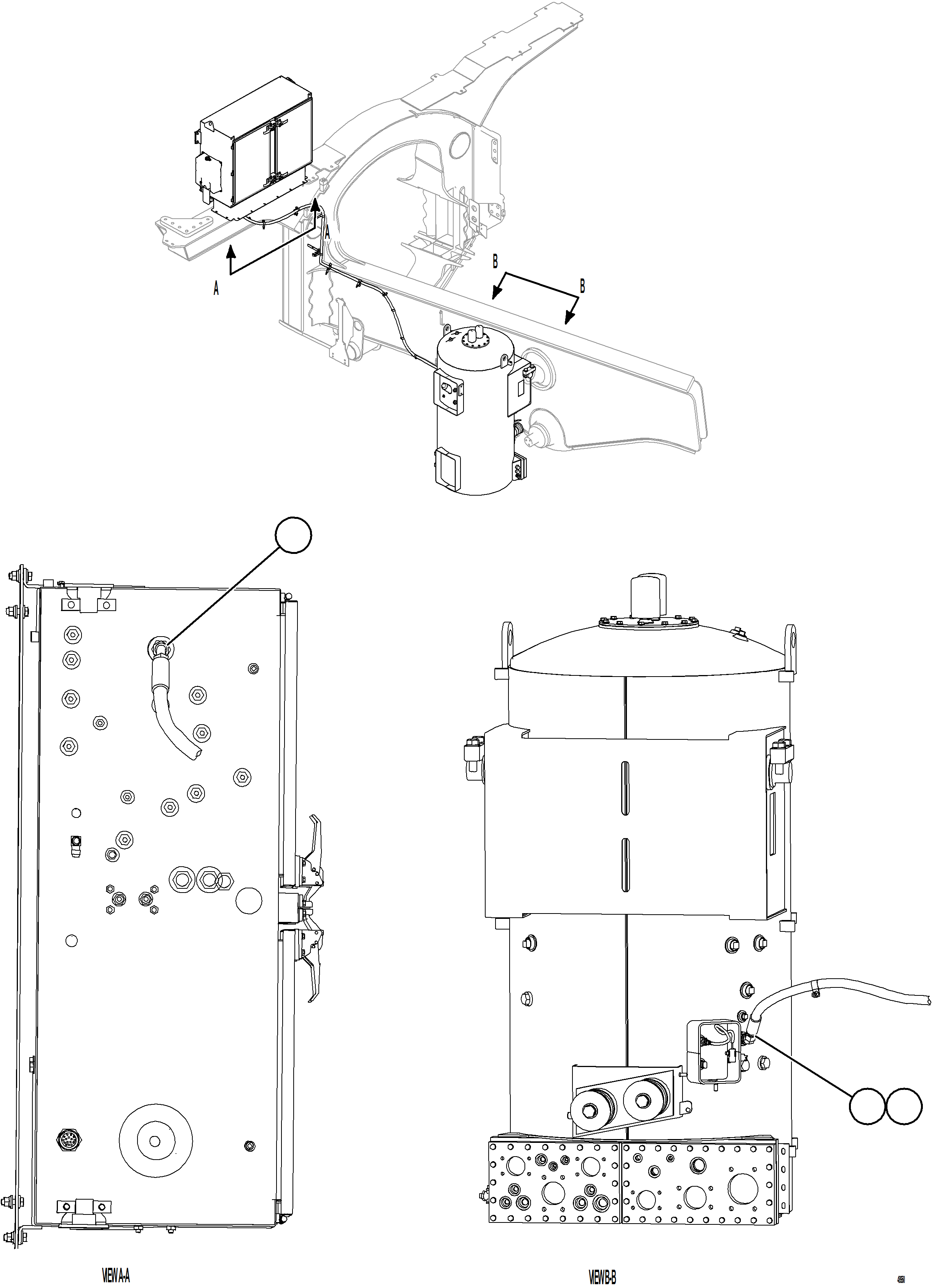 Komatsu parts book diagram for AFE77-BU 830E-5 S/N A50216 - A50217  KCH: REAR BRAKE APPLY PIPING    2/4