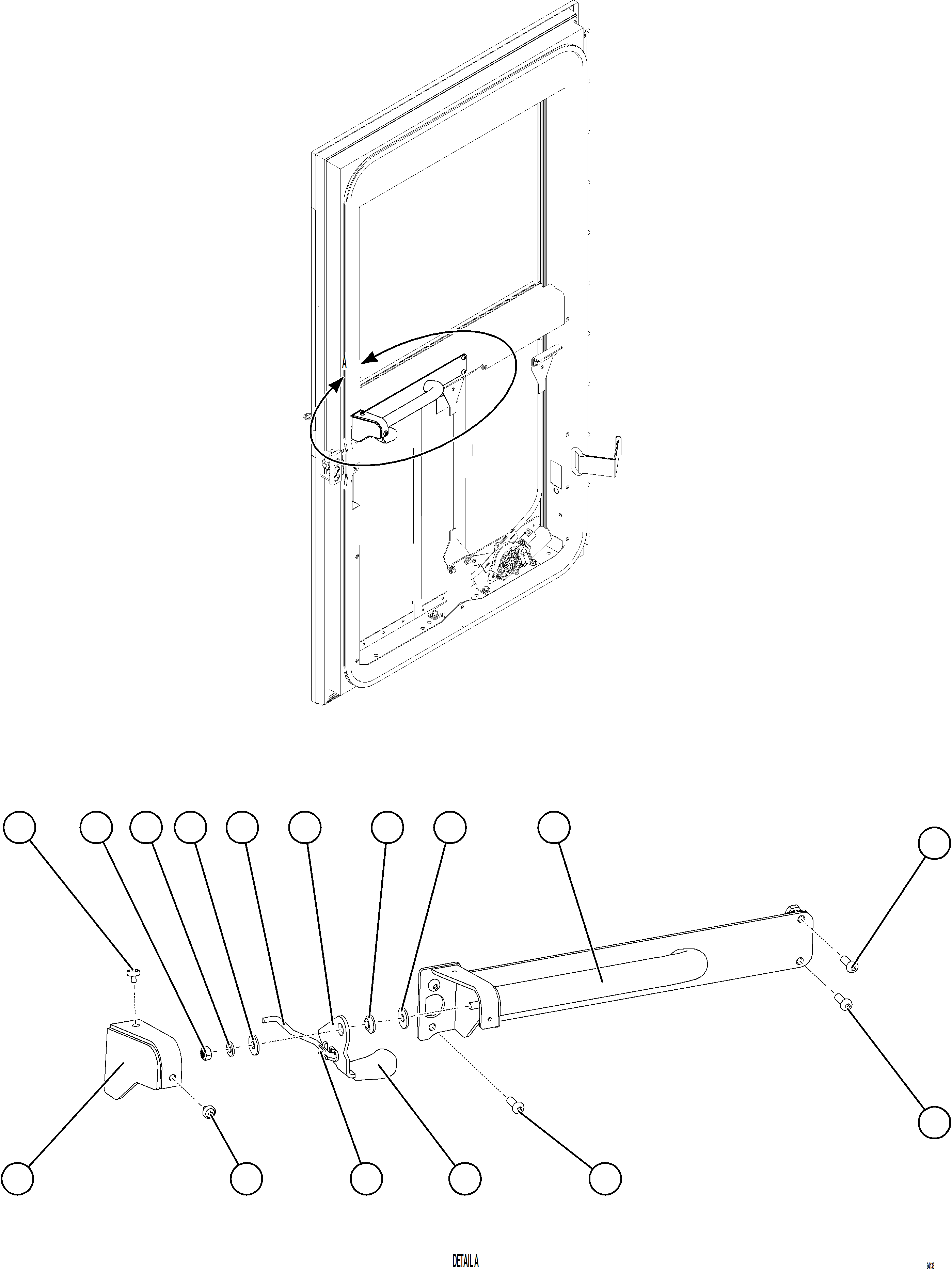 Komatsu parts book diagram for AFE77-BU 830E-5 S/N A50216 - A50217  KCH: DOOR ASSEMBLY - RH    2/2    58E-54-30637