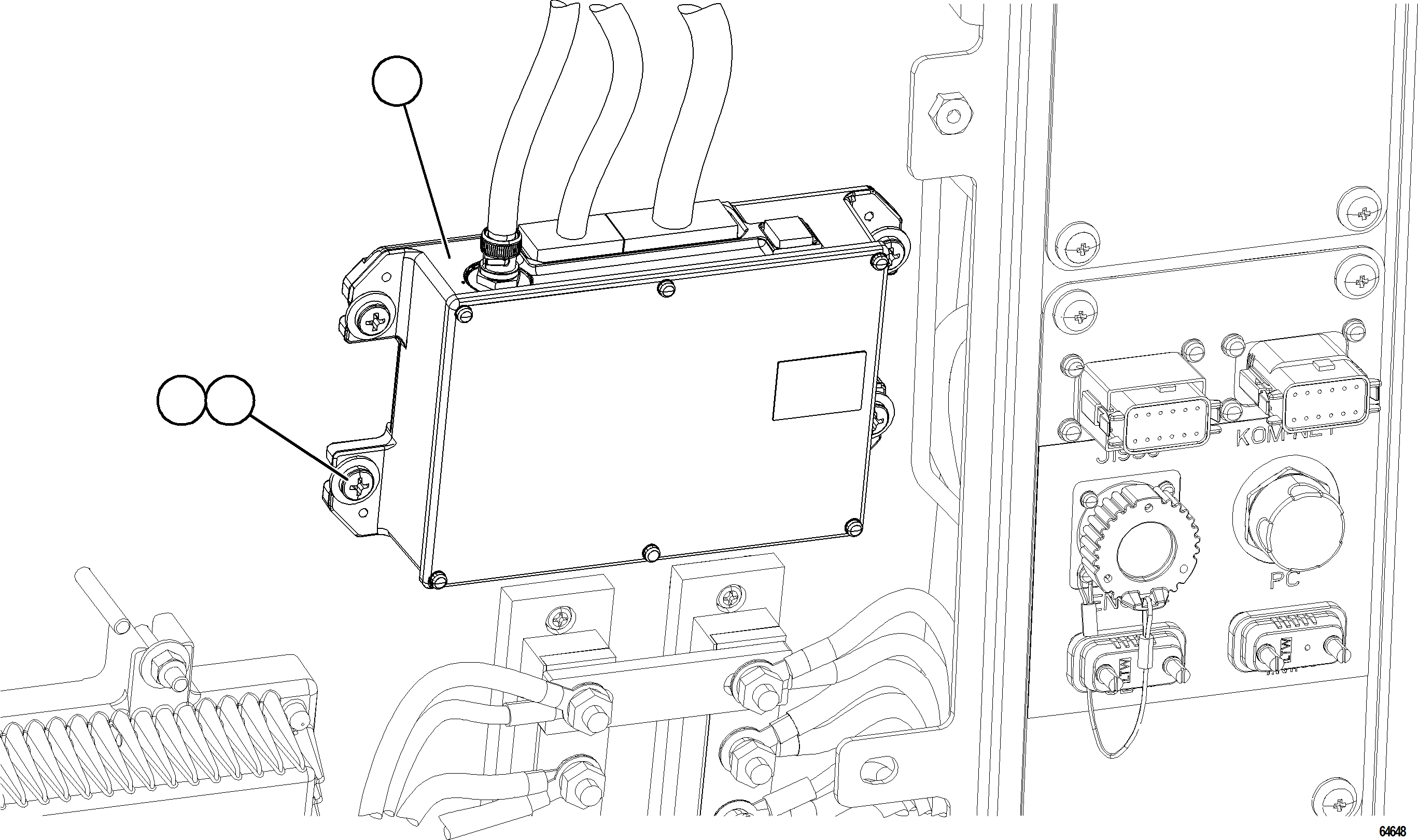 Komatsu parts book diagram for AFE77-BU 830E-5 S/N A50216 - A50217  KCH: SATELLITE CONTROLLER INSTALLATION