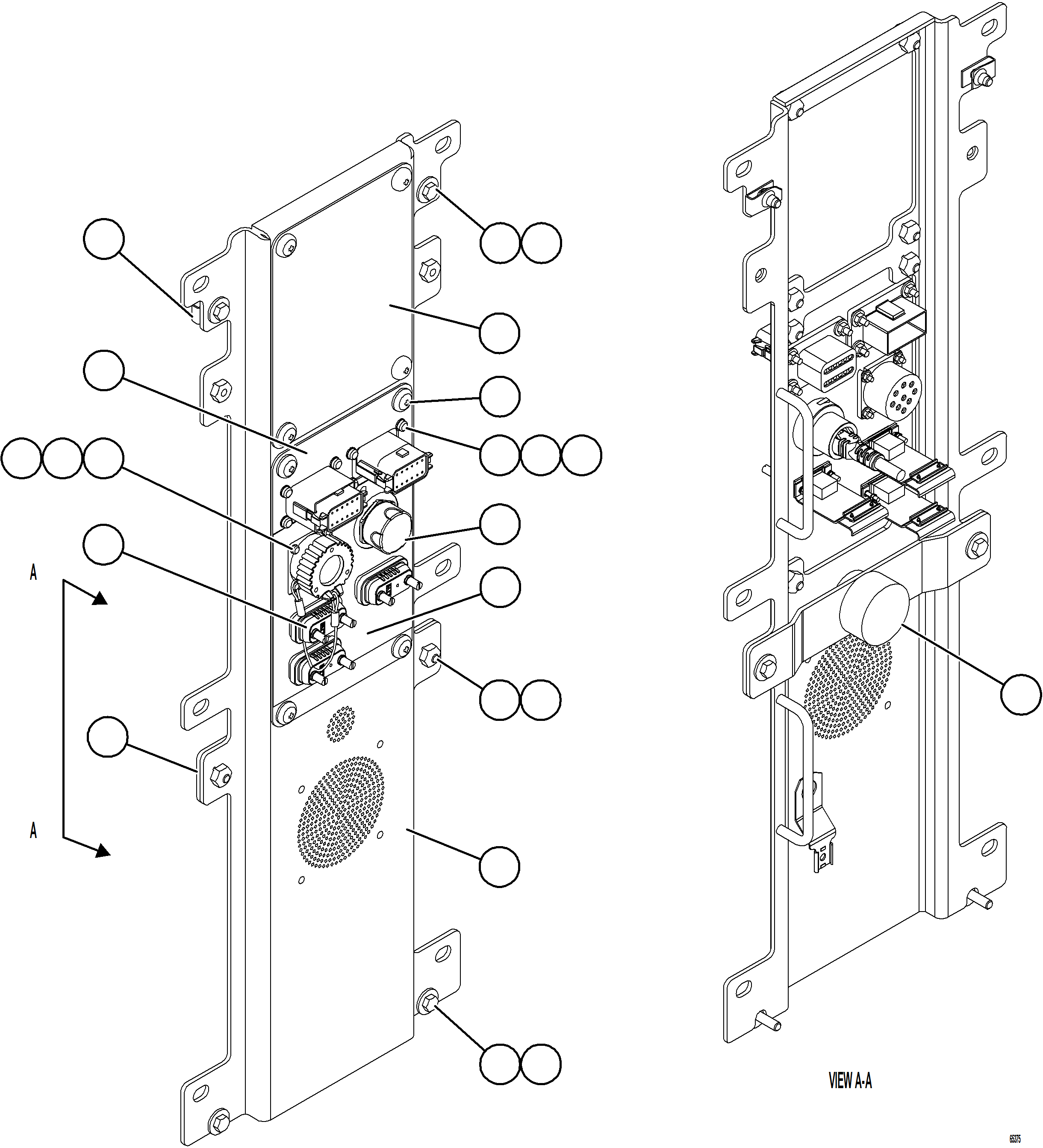 Komatsu parts book diagram for AFE77-BU 830E-5 S/N A50216 - A50217  KCH: CAB DIAGNOSTIC PANEL