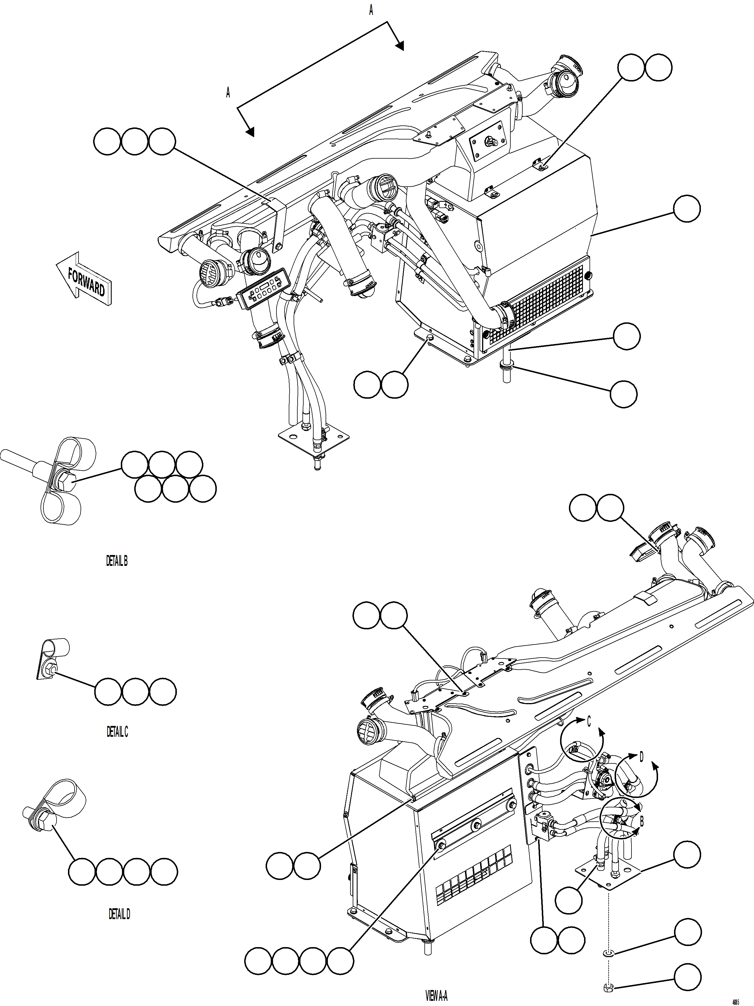 Komatsu parts book diagram for AFE77-BU 830E-5 S/N A50216 - A50217  KCH: HVAC INSTALLATION