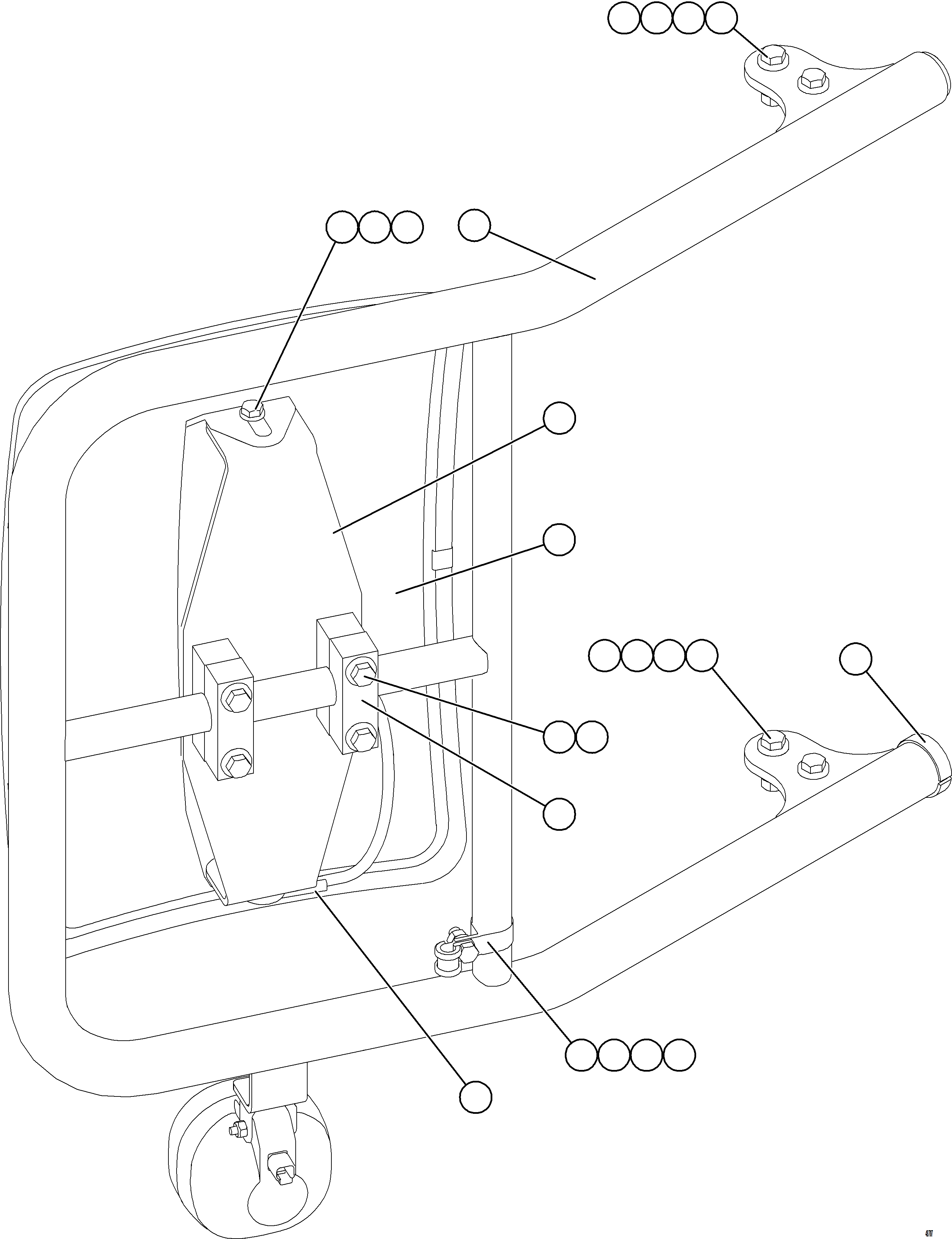 Komatsu parts book diagram for AFE77-BU 830E-5 S/N A50216 - A50217  KCH: RH MIRROR INSTALLATION