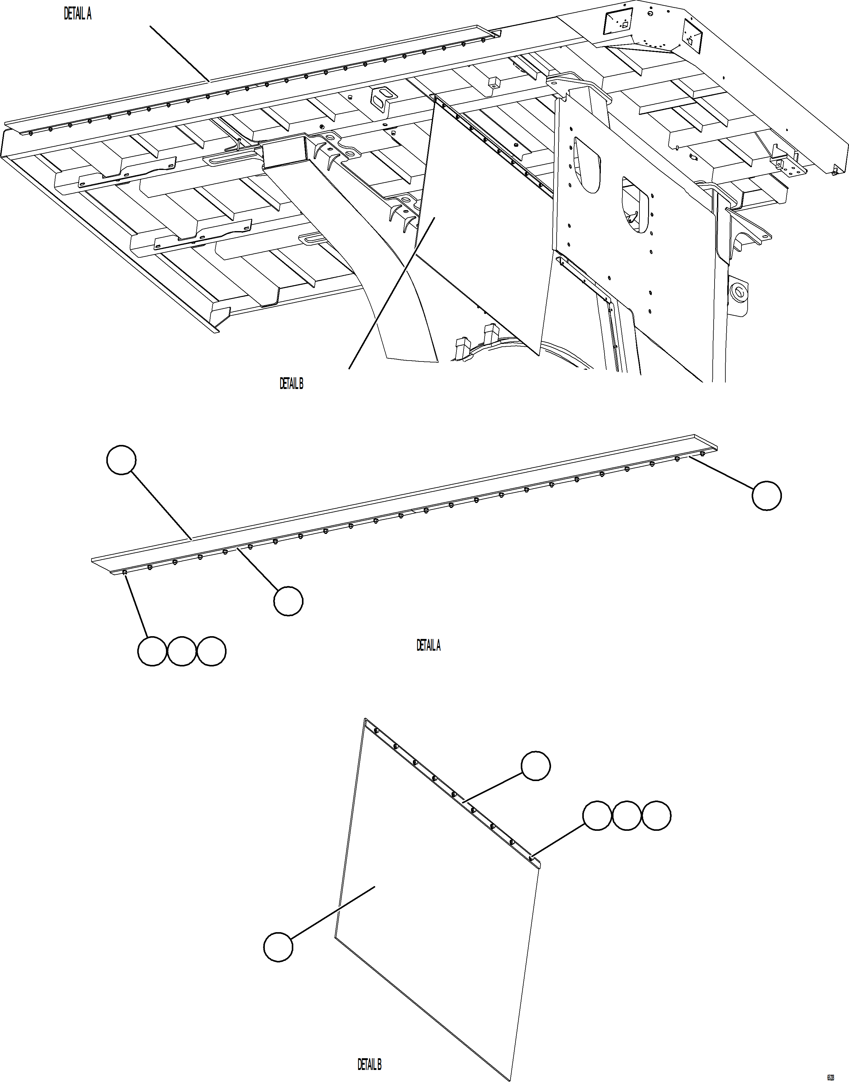 Komatsu parts book diagram for AFE77-BU 830E-5 S/N A50216 - A50217  KCH: DECK MUD FLAPS    2/2