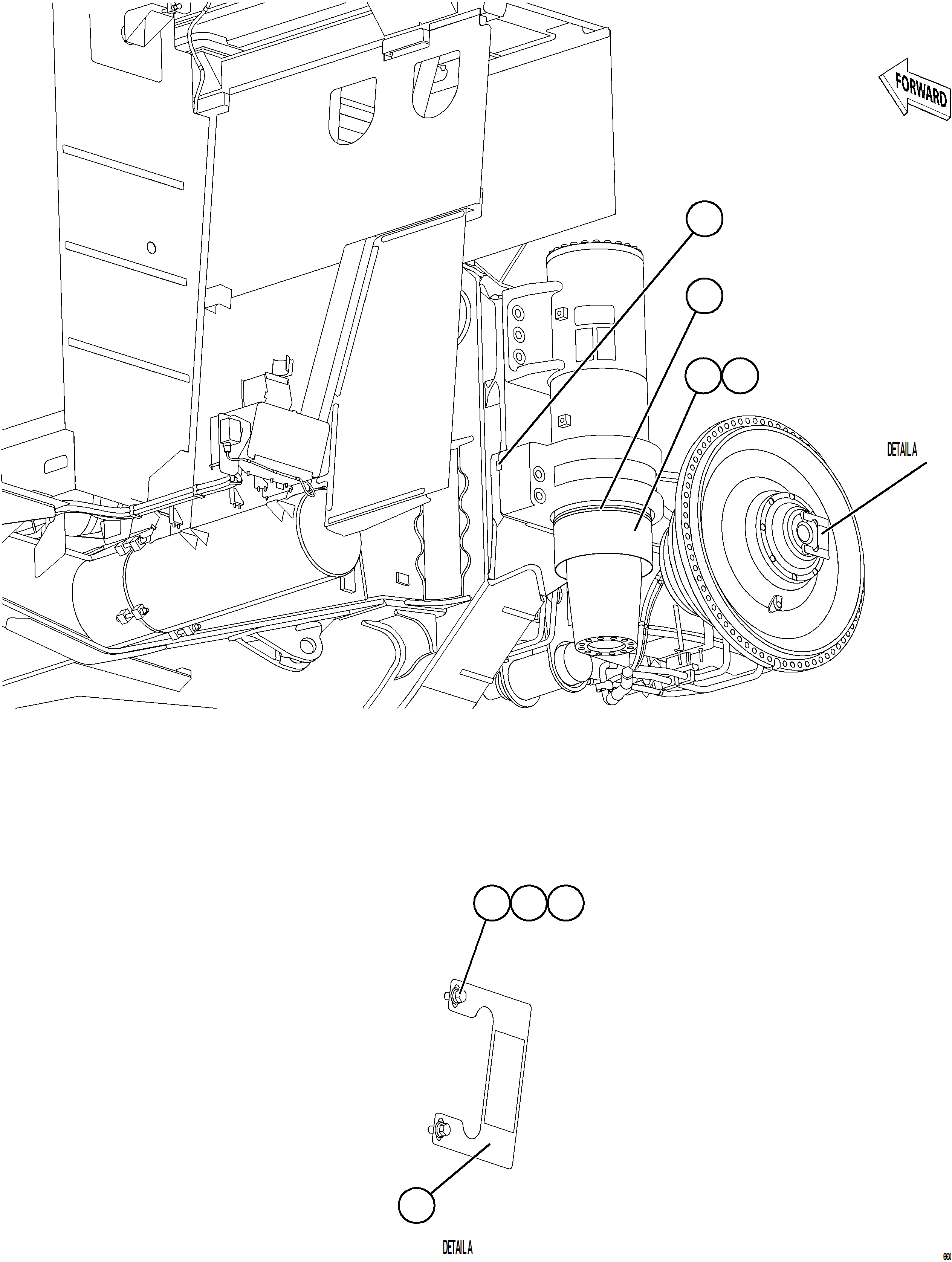 Komatsu parts book diagram for AFE77-BU 830E-5 S/N A50216 - A50217  KCH: FRONT SUSPENSION MUD FLAPS