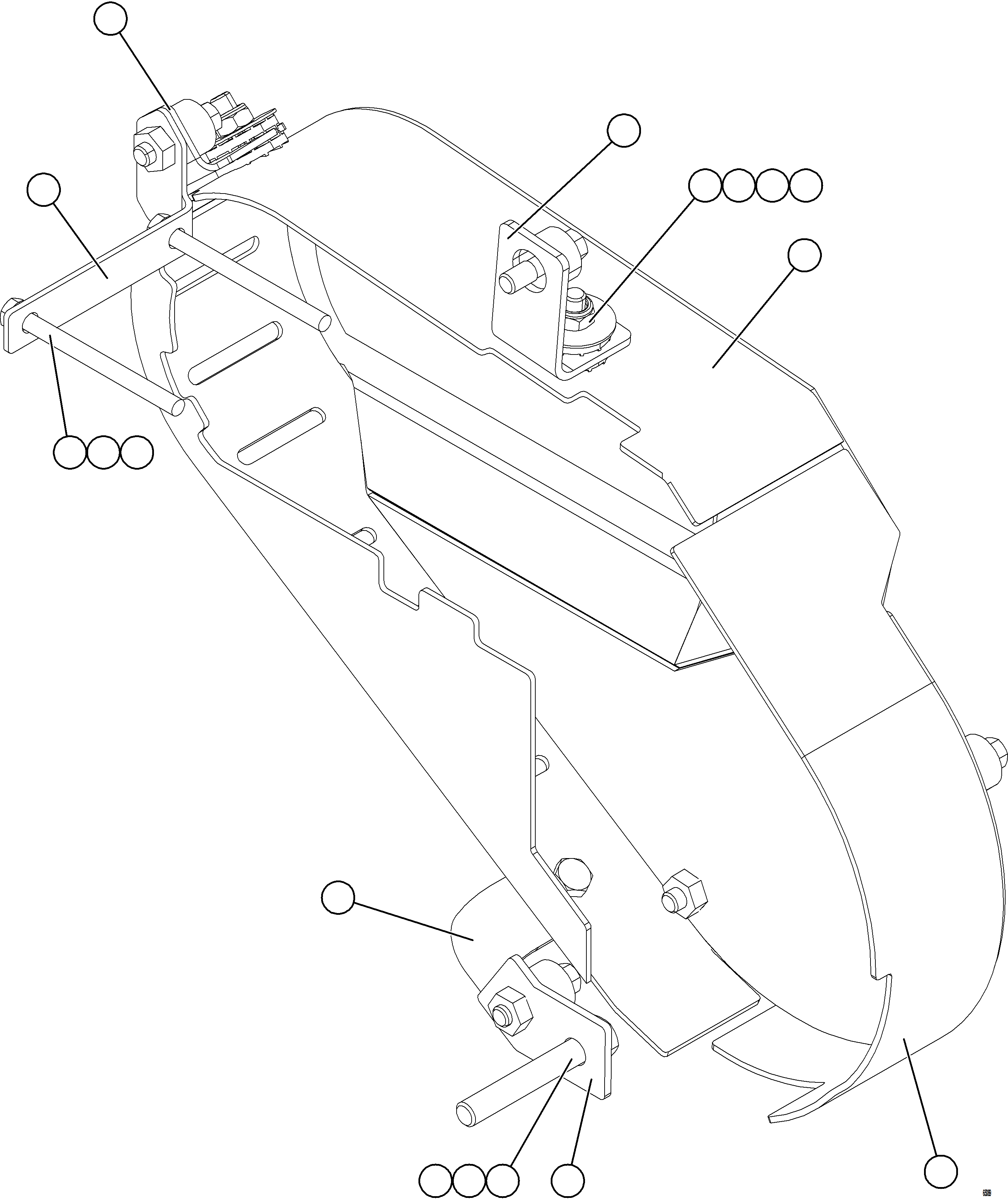 Komatsu parts book diagram for AFE77-BU 830E-5 S/N A50216 - A50217  KCH: A/C COMPRESSOR GUARD ASSEMBLY    58E-54-24220