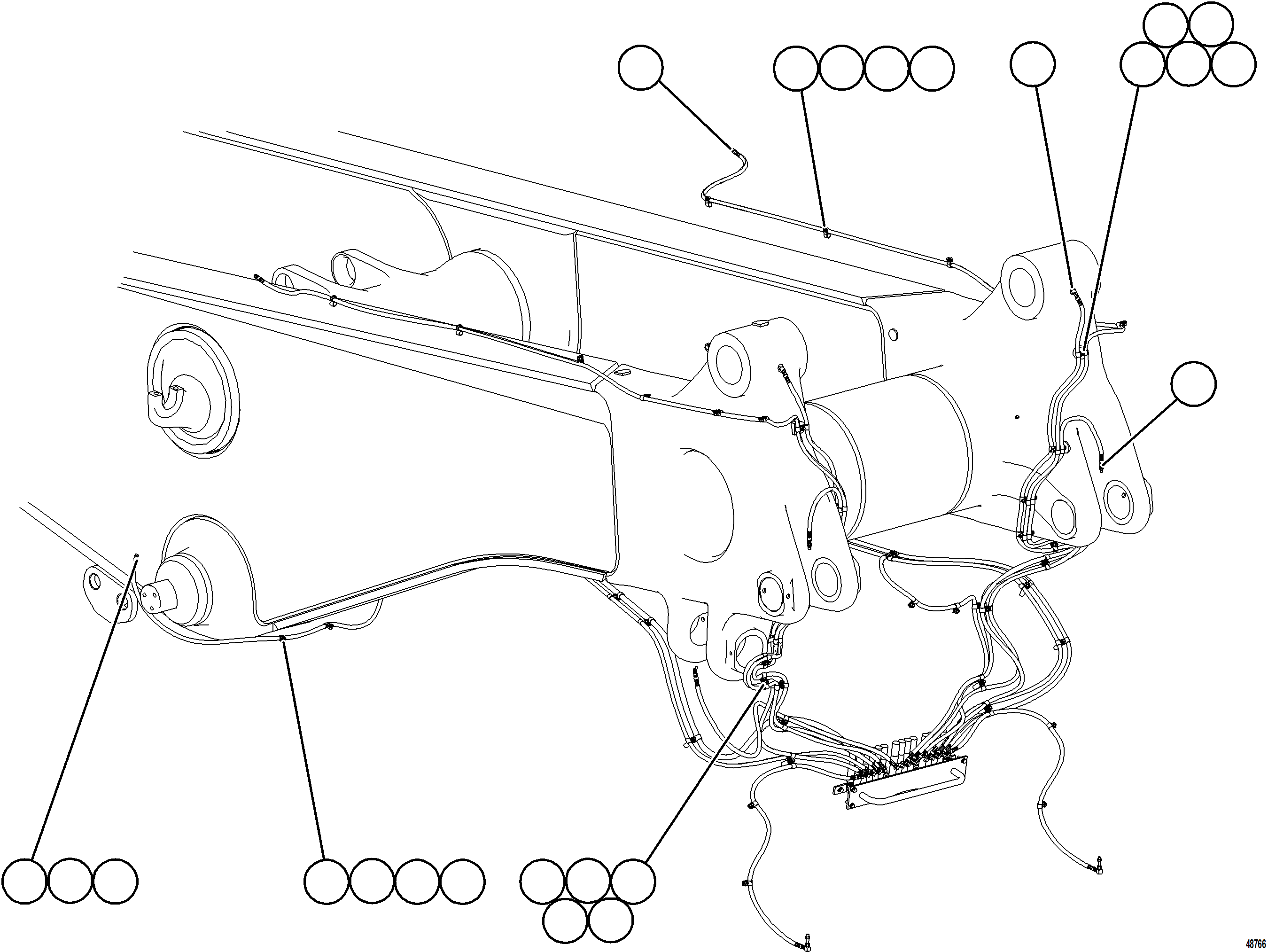 Komatsu parts book diagram for AFE77-BU 830E-5 S/N A50216 - A50217  KCH: AUTOMATIC LUBRICATION SYSTEM PIPING - REAR    3/3