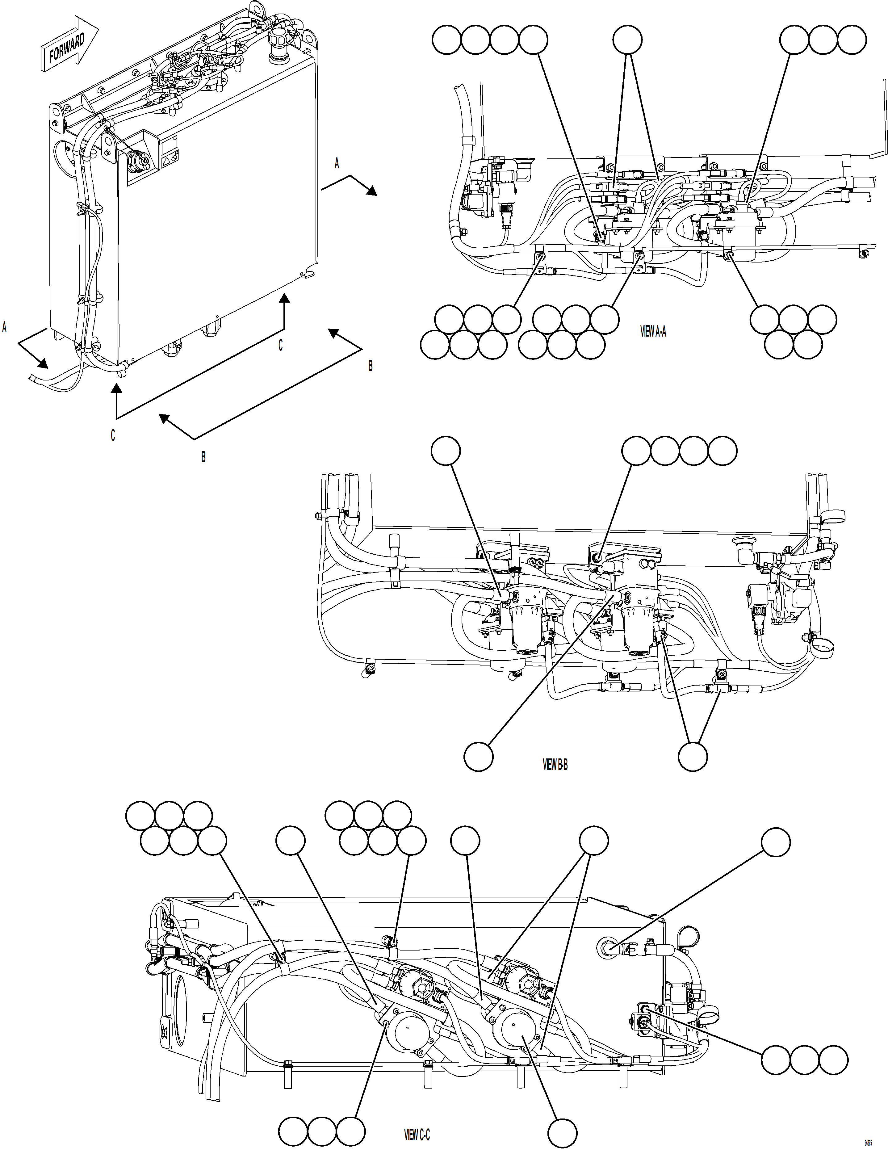 Dump Trucks Komatsu / AFE77-CB 830E-5 S/N A50238 - A50241,A50245  KW(afe77-cb) / DEF TANK HOSE CONNECTION - BOTTOM(D-038 : 94375)