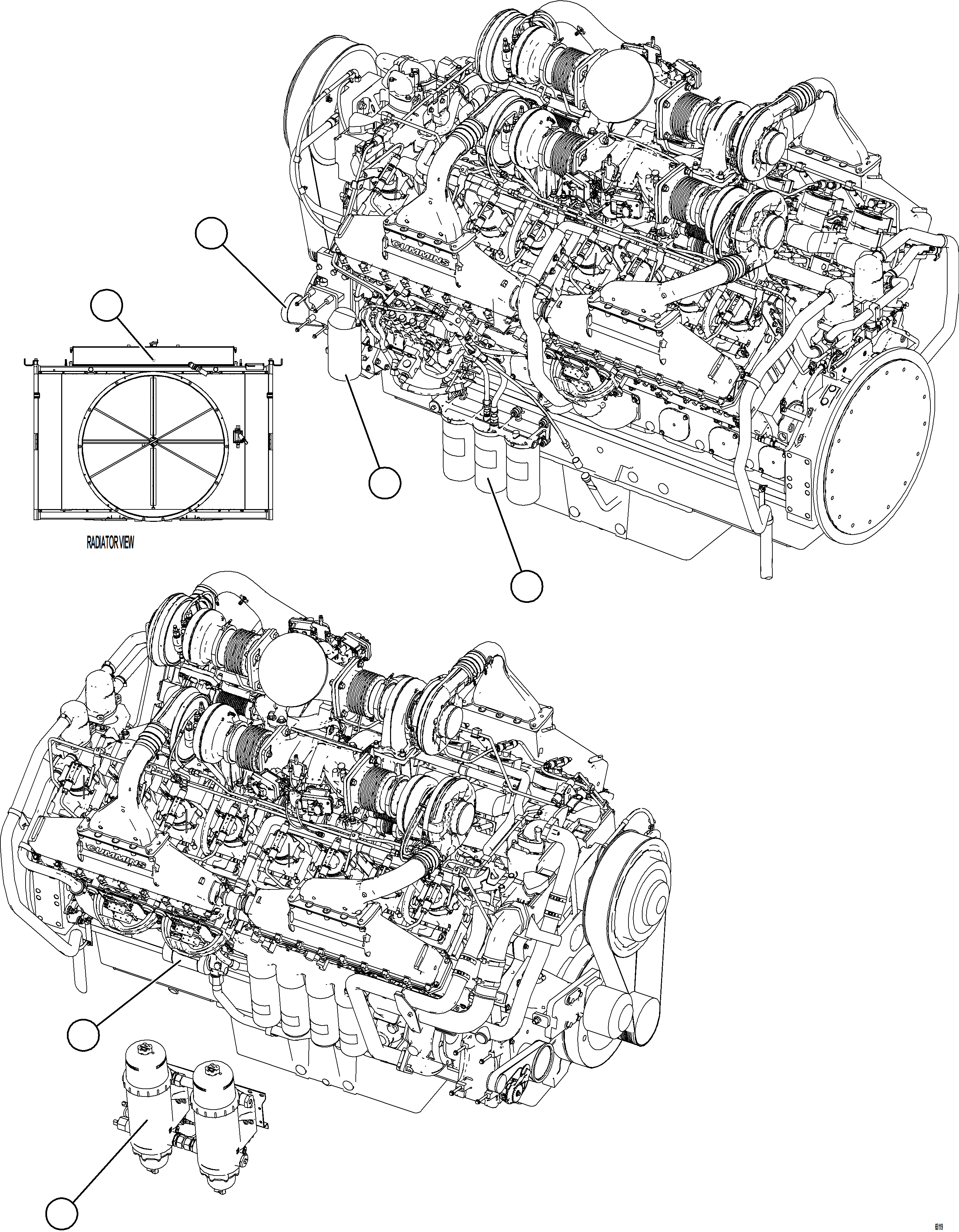 Dump Trucks Komatsu / AFE77-CD 830E-5 S/N A50246 - A50247  KCH(afe77-cd) / ENGINE AND COMPONENTS(B-016 : 65119)