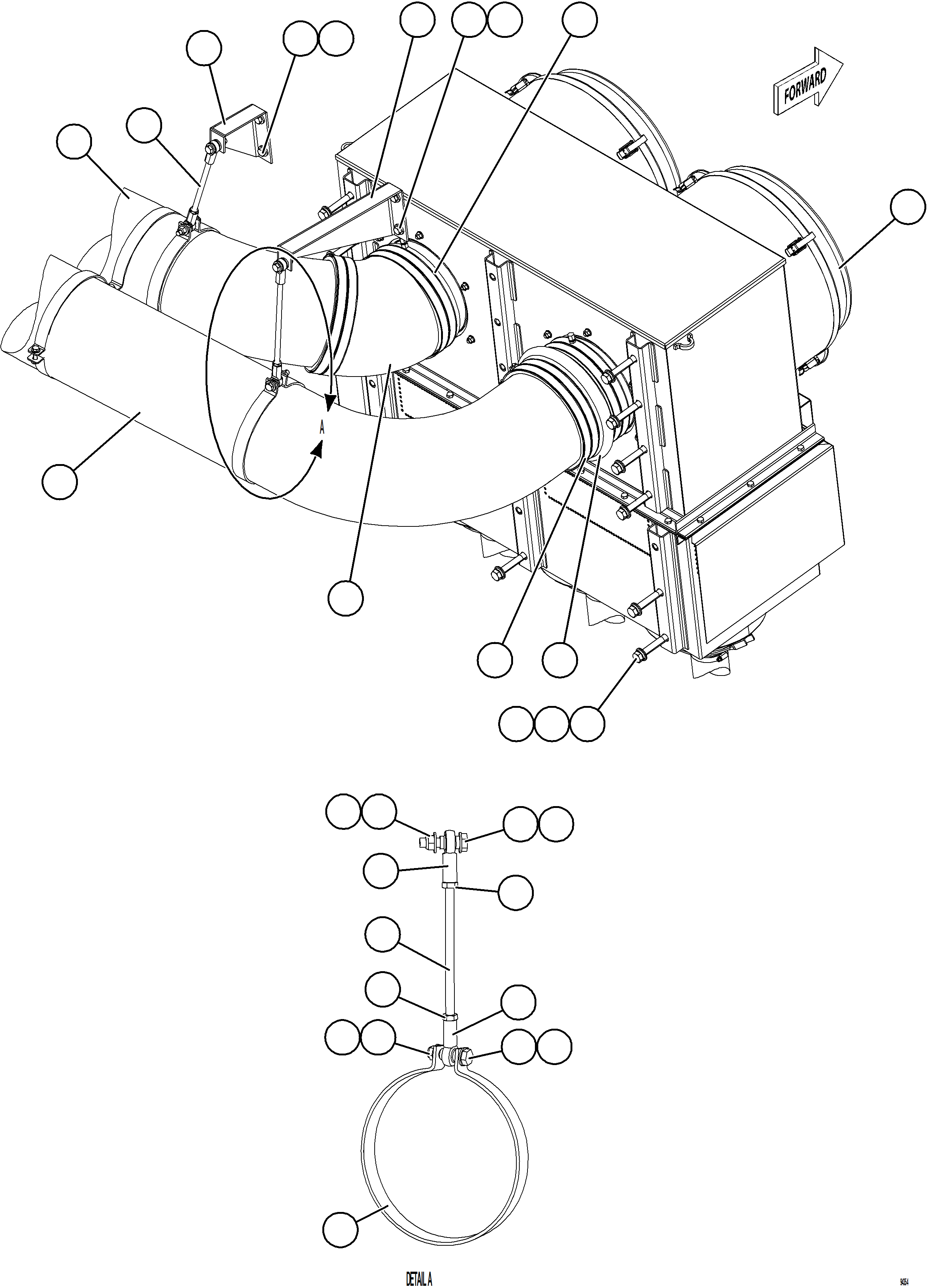 Komatsu parts book diagram for AFE77-CN 830E-5 S/N A50294 - A50295  SMS: AIR CLEANER PIPING & INSTALLATION - RH    2/2