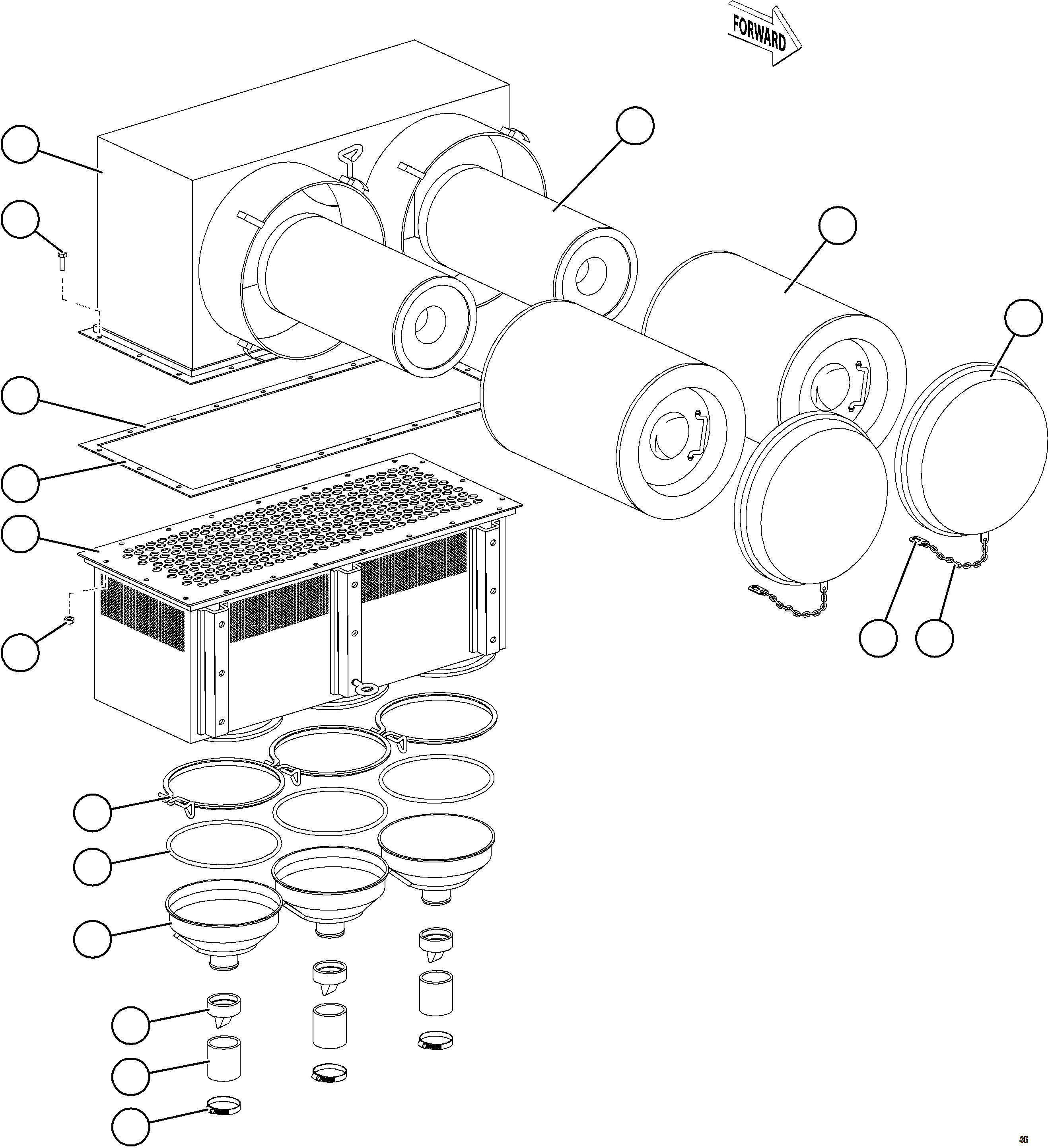 Komatsu parts book diagram for AFE77-CN 830E-5 S/N A50294 - A50295  SMS: AIR CLEANER