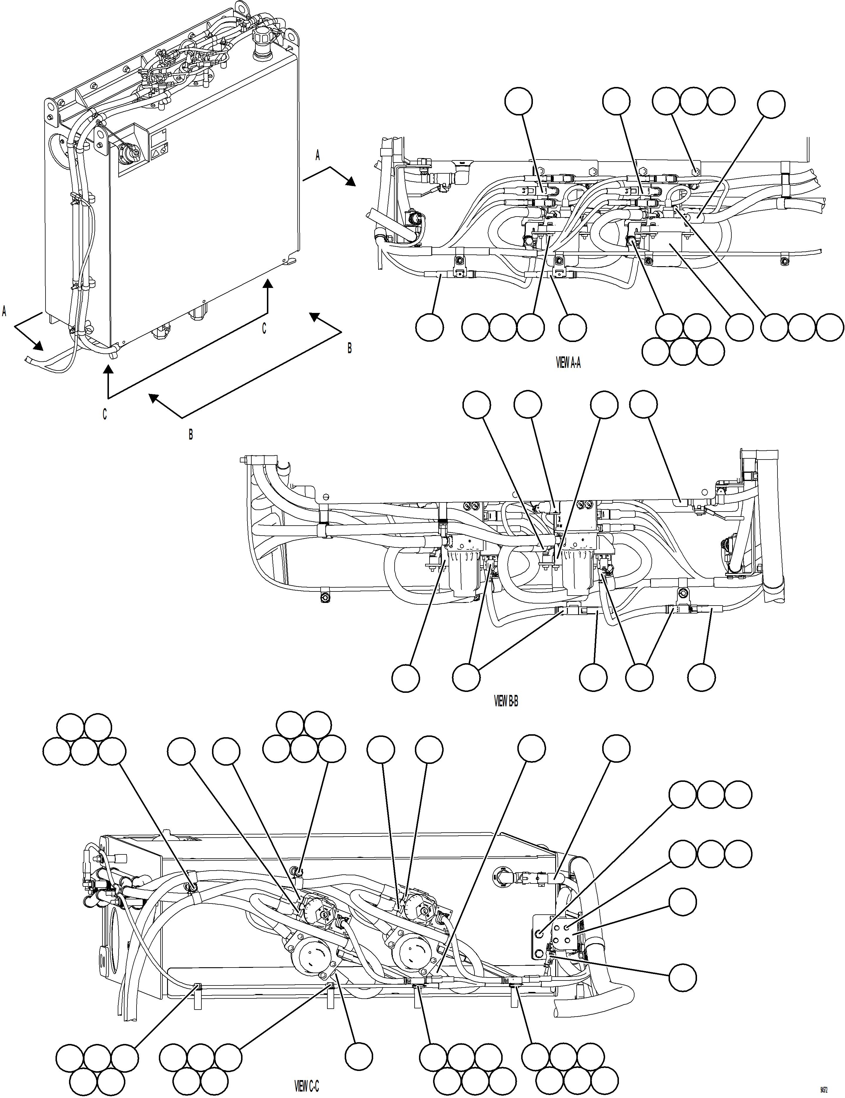 Komatsu parts book diagram for AFE77-CN 830E-5 S/N A50294 - A50295  SMS: DEF TANK HOSE CONNECTION - BOTTOM
