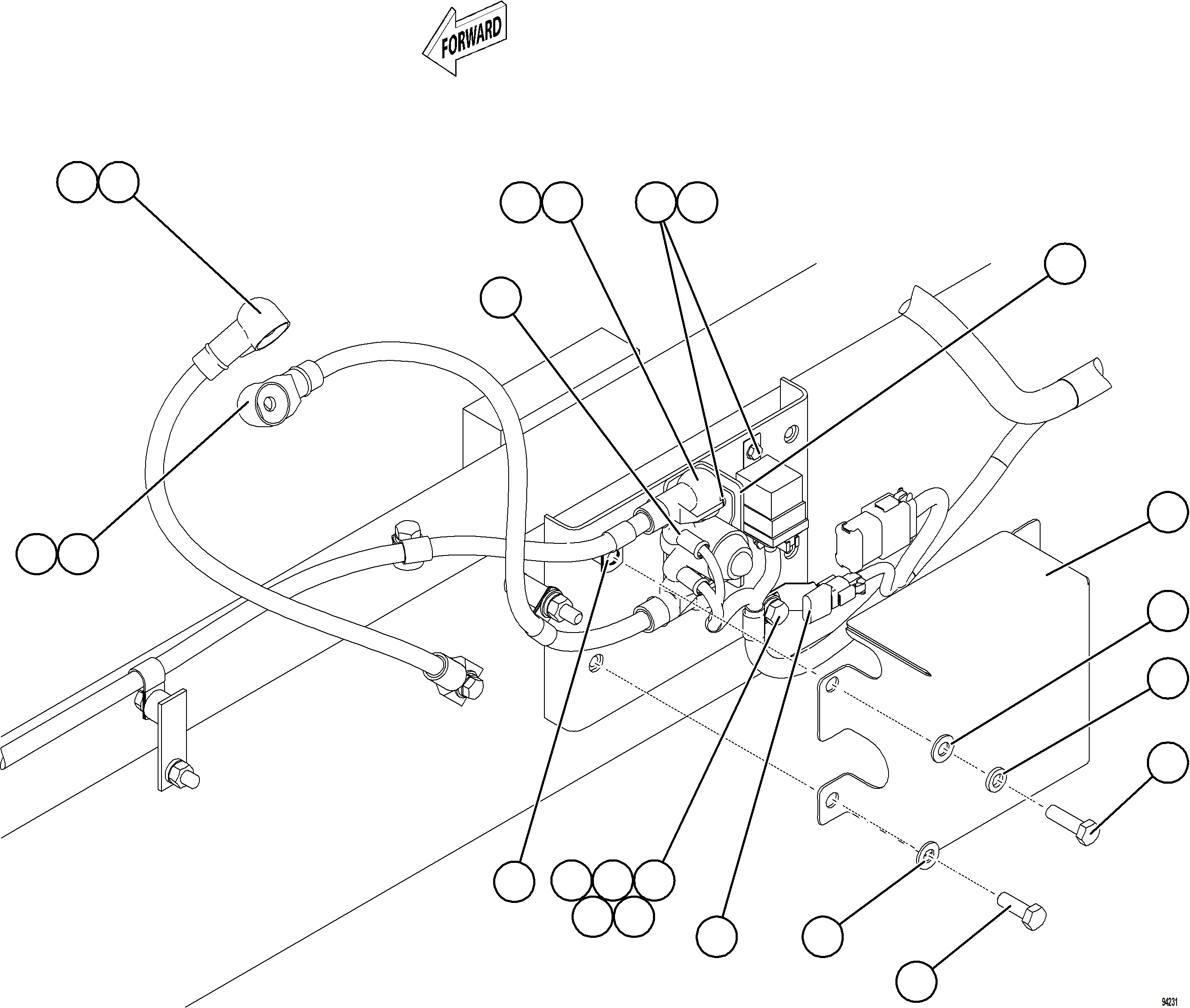 Komatsu parts book diagram for AFE77-CN 830E-5 S/N A50294 - A50295  SMS: ENGINE PRELUBE WIRING    2/2