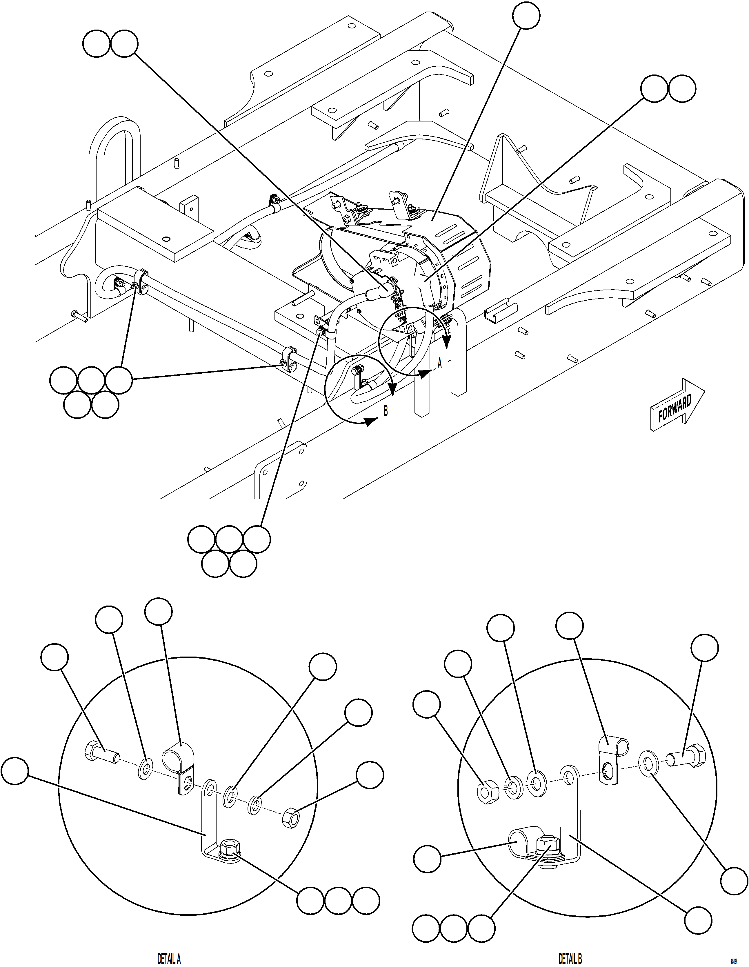 Komatsu parts book diagram for AFE77-CN 830E-5 S/N A50294 - A50295  SMS: BATTERY CHARGING ALTERNATOR WIRING    1/2