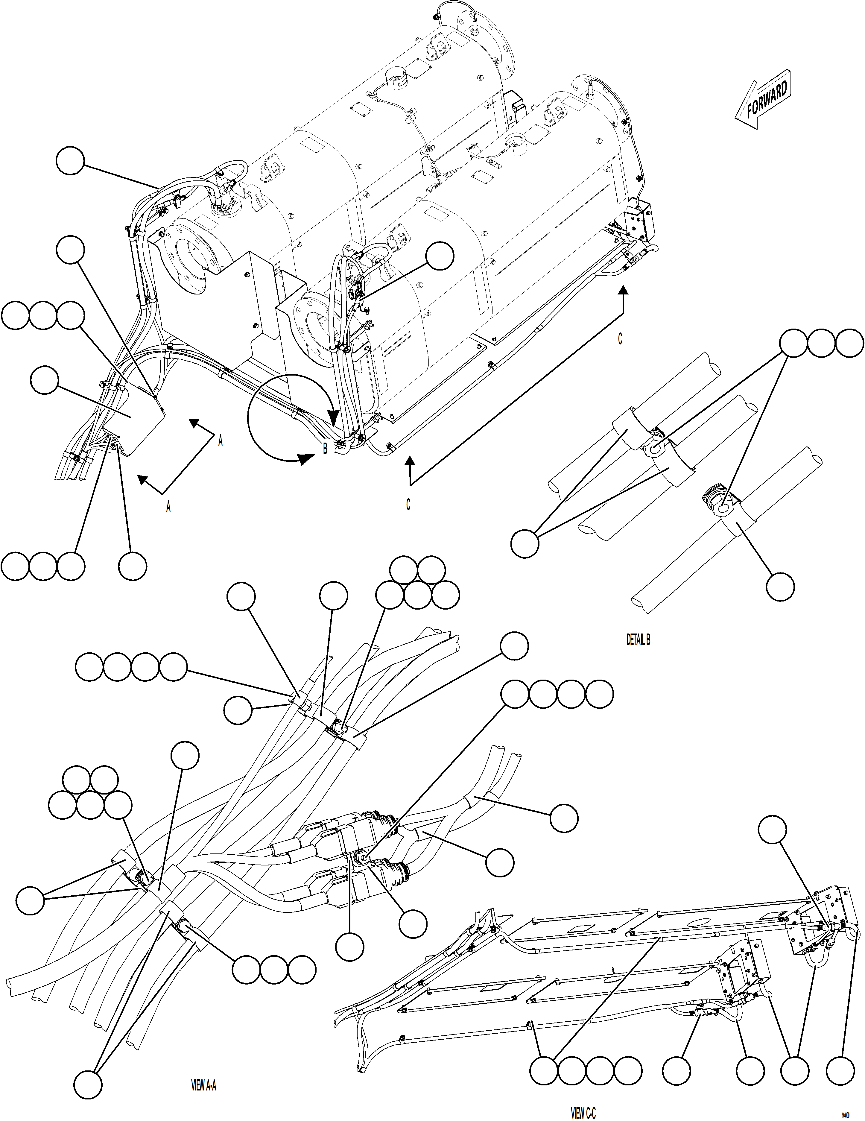 Komatsu parts book diagram for AFE77-CN 830E-5 S/N A50294 - A50295  SMS: DEF SYSTEM WIRING    3/3