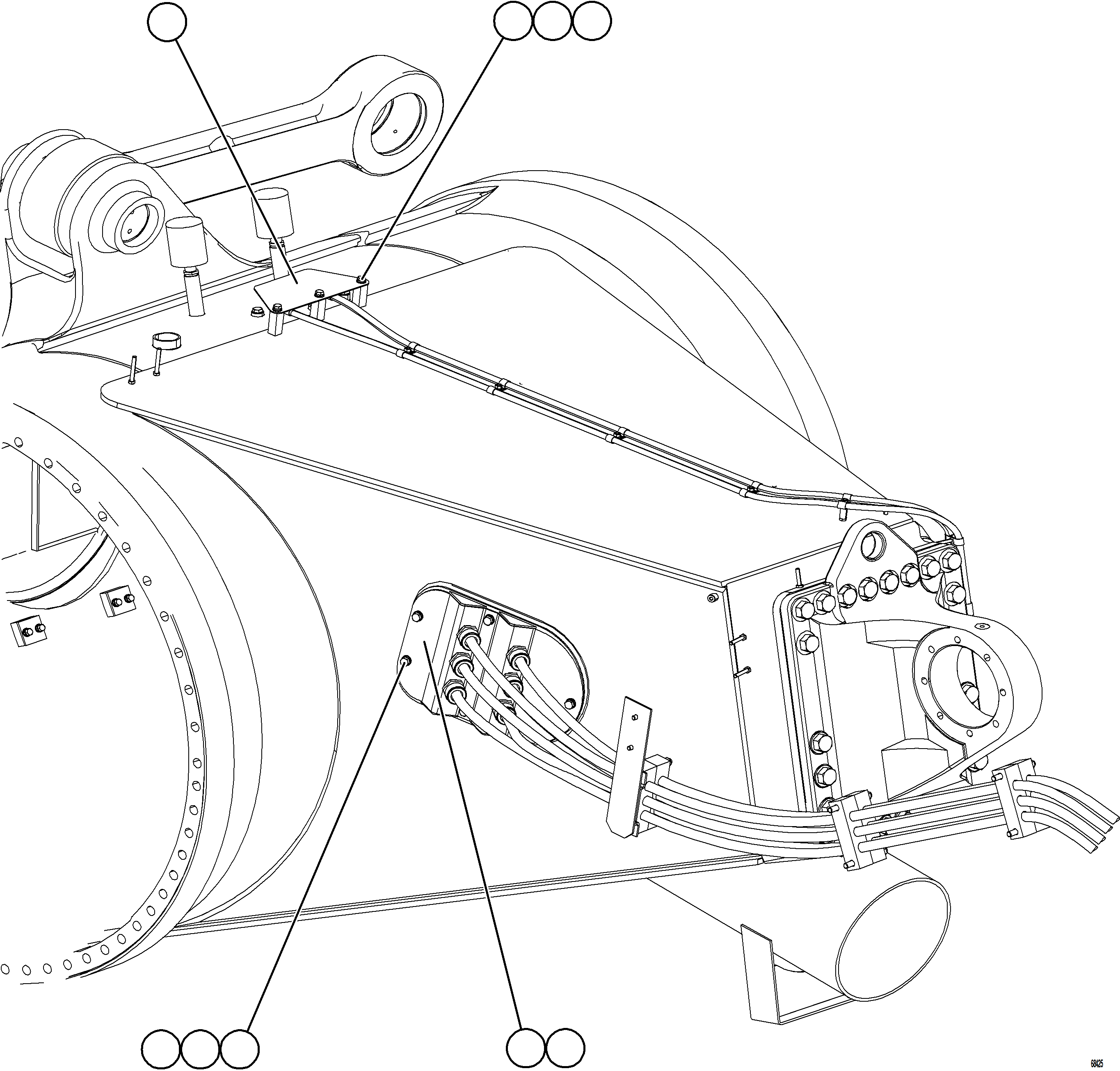 Komatsu parts book diagram for AFE77-CN 830E-5 S/N A50294 - A50295  SMS: WHEEL MOTOR CABLE MOUNT - REAR AXLE    1/2