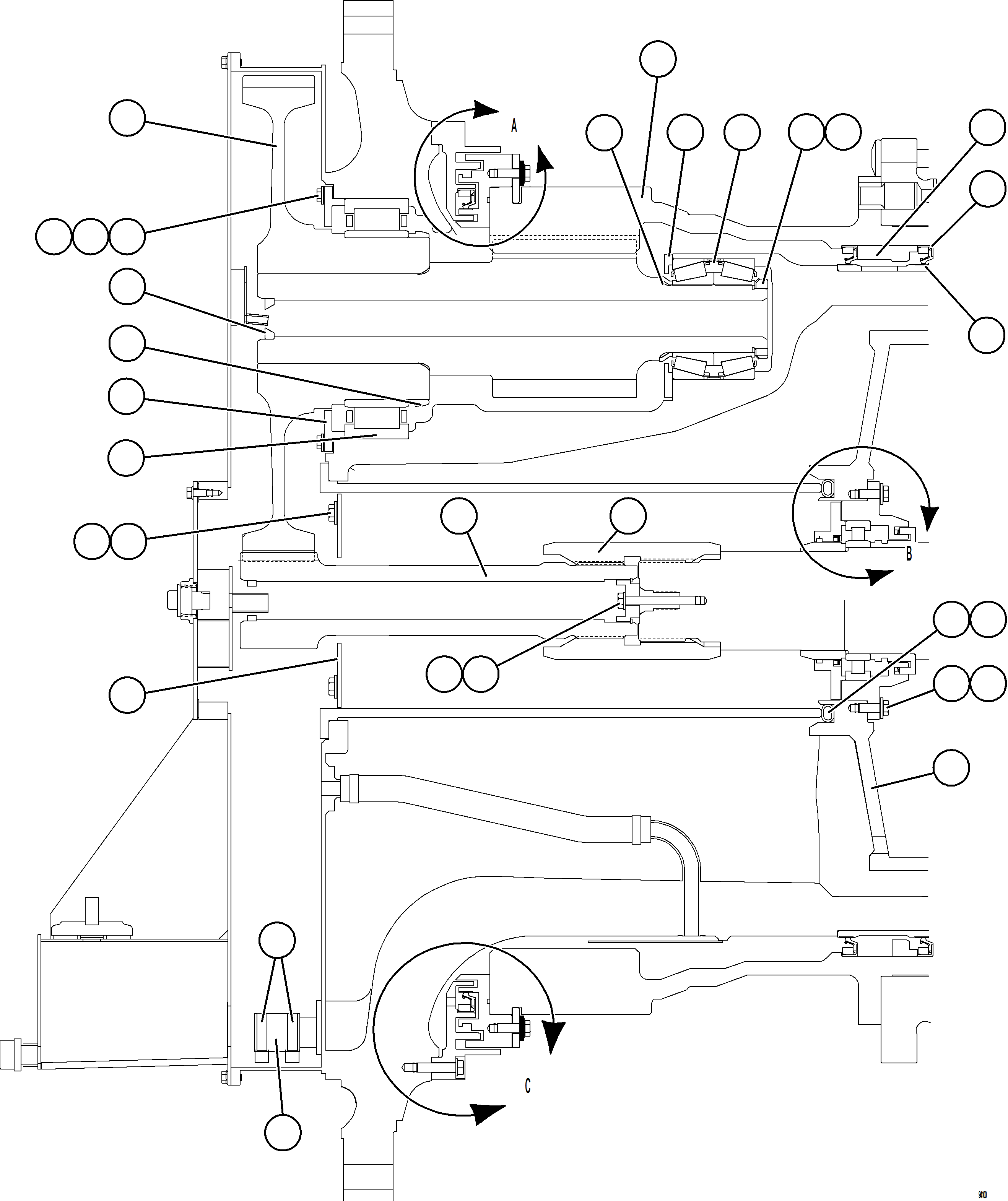 Komatsu parts book diagram for AFE77-CN 830E-5 S/N A50294 - A50295  SMS: WHEEL MOTOR    4/9