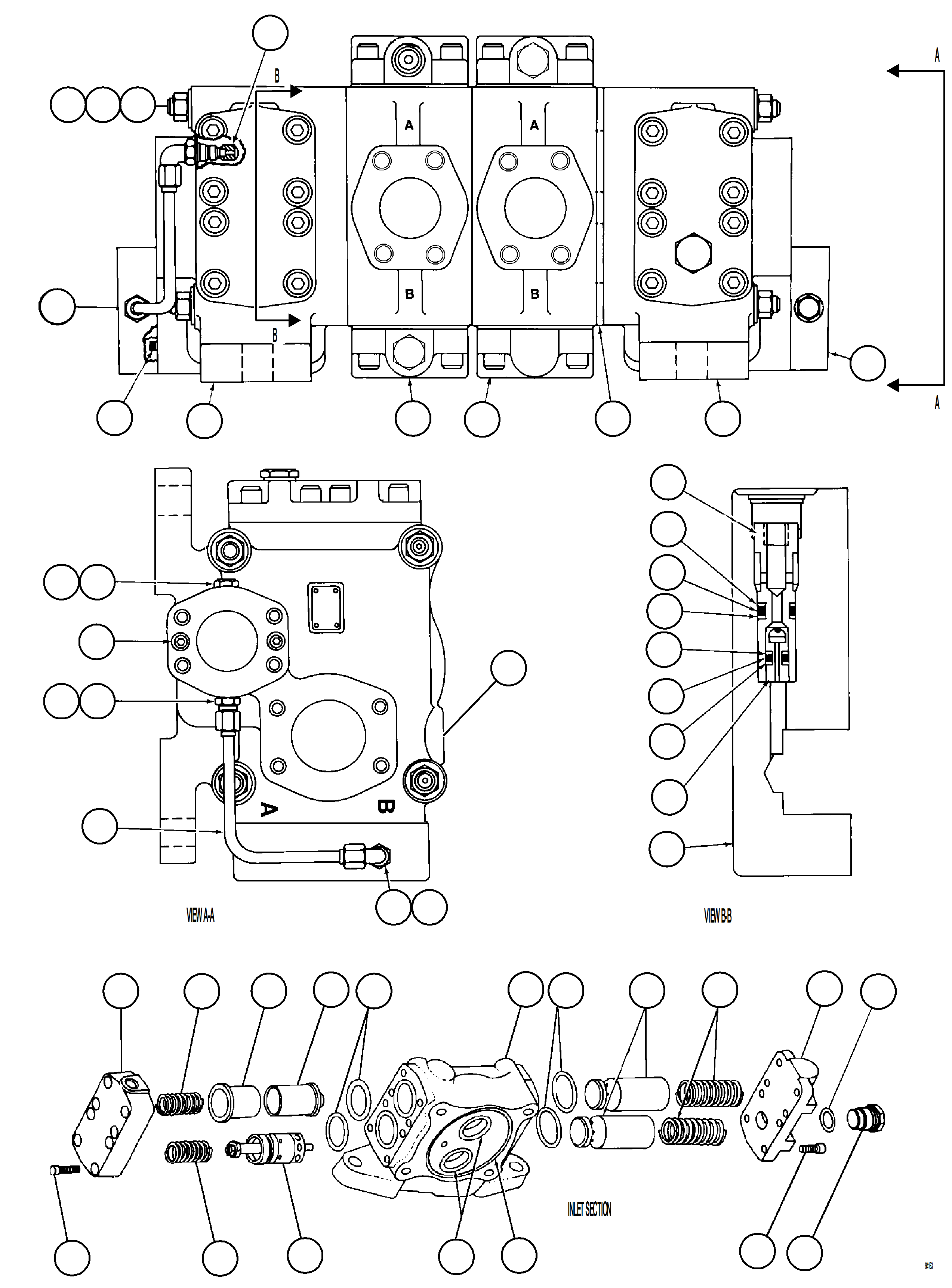 Komatsu parts book diagram for AFE77-CN 830E-5 S/N A50294 - A50295  SMS: HOIST CONTROL VALVE ASSEMBLY