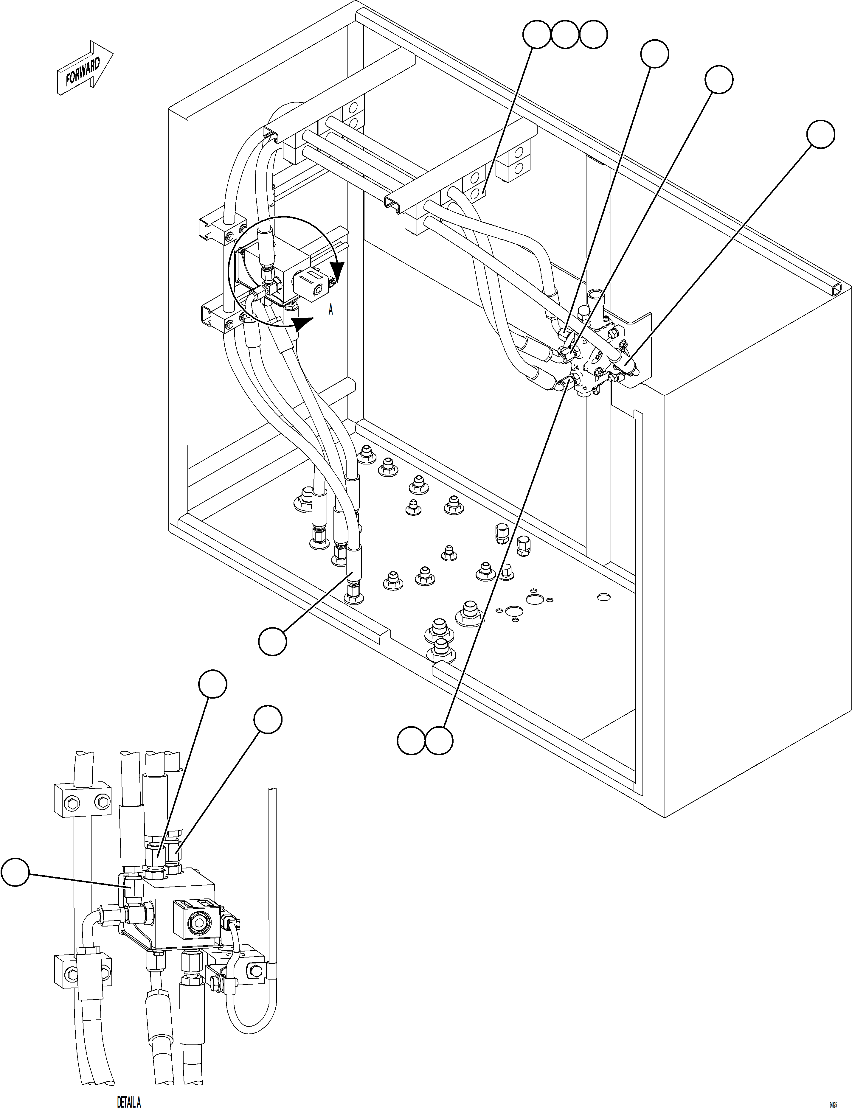 Komatsu parts book diagram for AFE77-CN 830E-5 S/N A50294 - A50295  SMS: HOIST PILOT VALVE PIPING    1/2