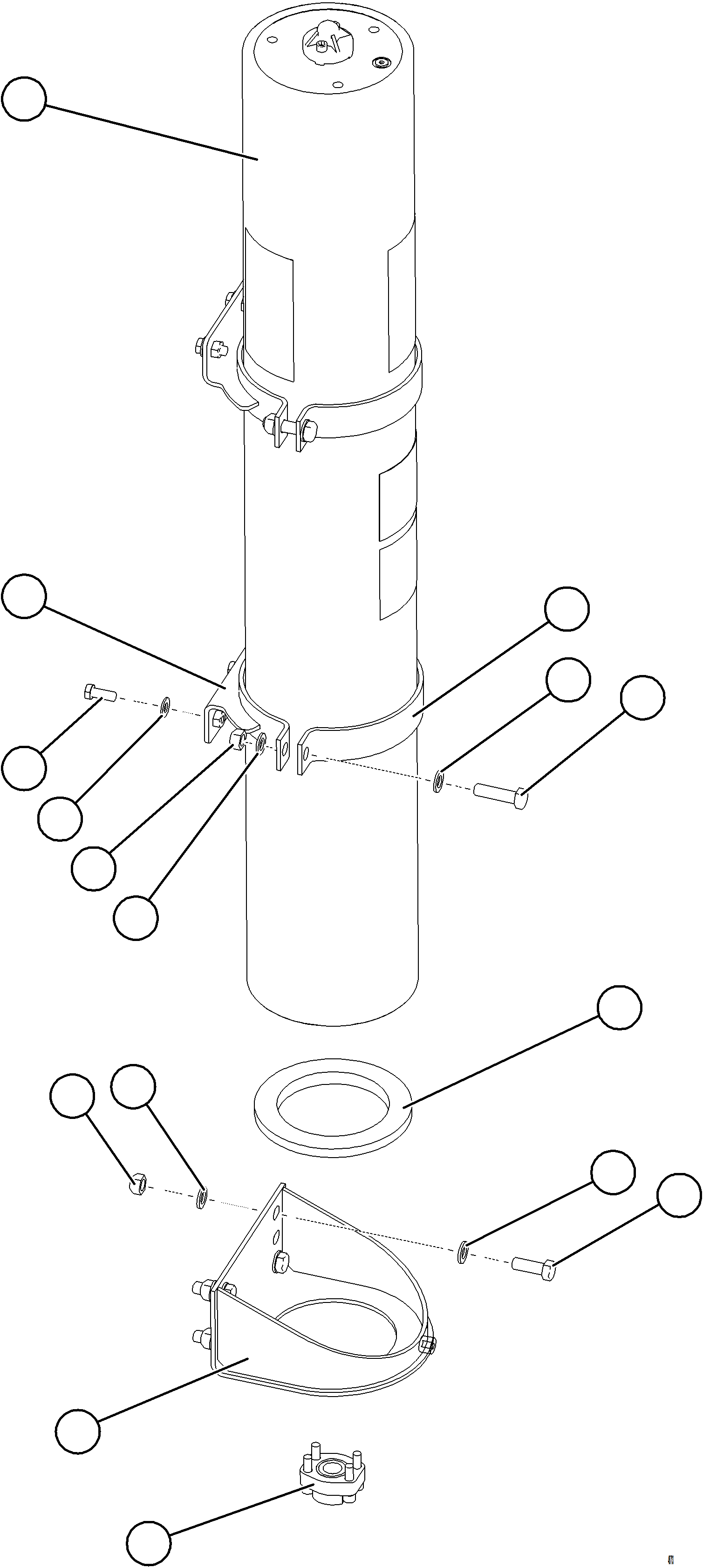 Komatsu parts book diagram for AFE77-CN 830E-5 S/N A50294 - A50295  SMS: BRAKE ACCUMULATOR INSTALLATION    1/2