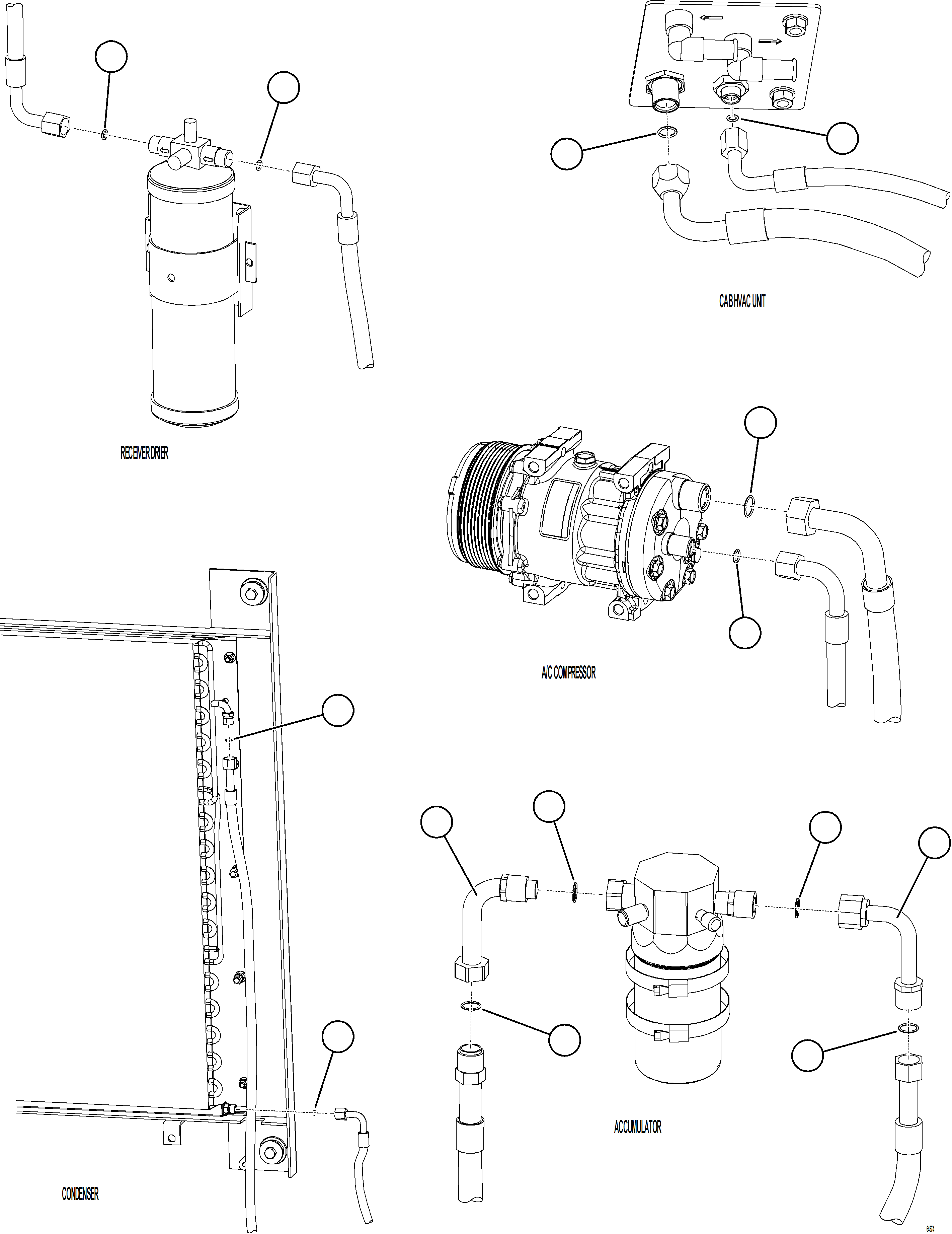 Komatsu parts book diagram for AFE77-CN 830E-5 S/N A50294 - A50295  SMS: AIR CONDITIONING PIPING    3/3