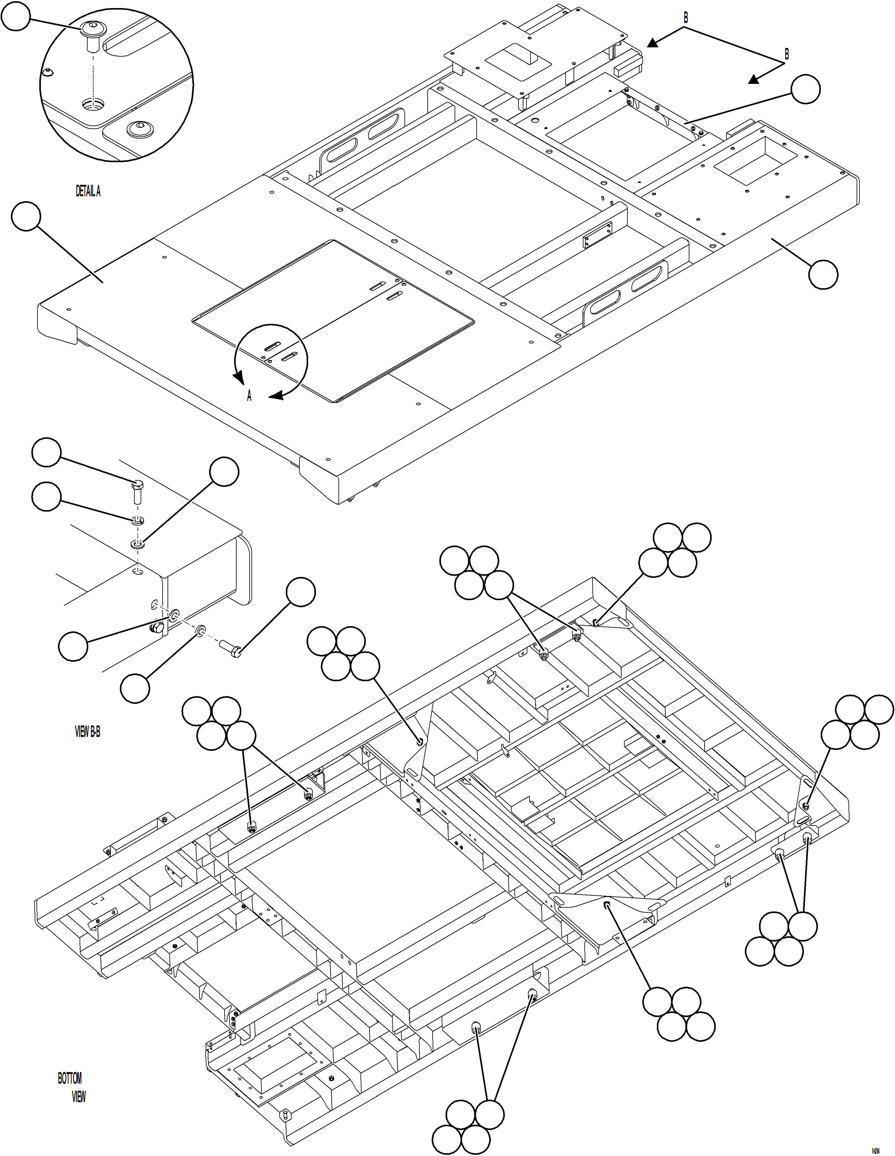 Komatsu parts book diagram for AFE77-CN 830E-5 S/N A50294 - A50295  SMS: CENTER DECK INSTALLATION