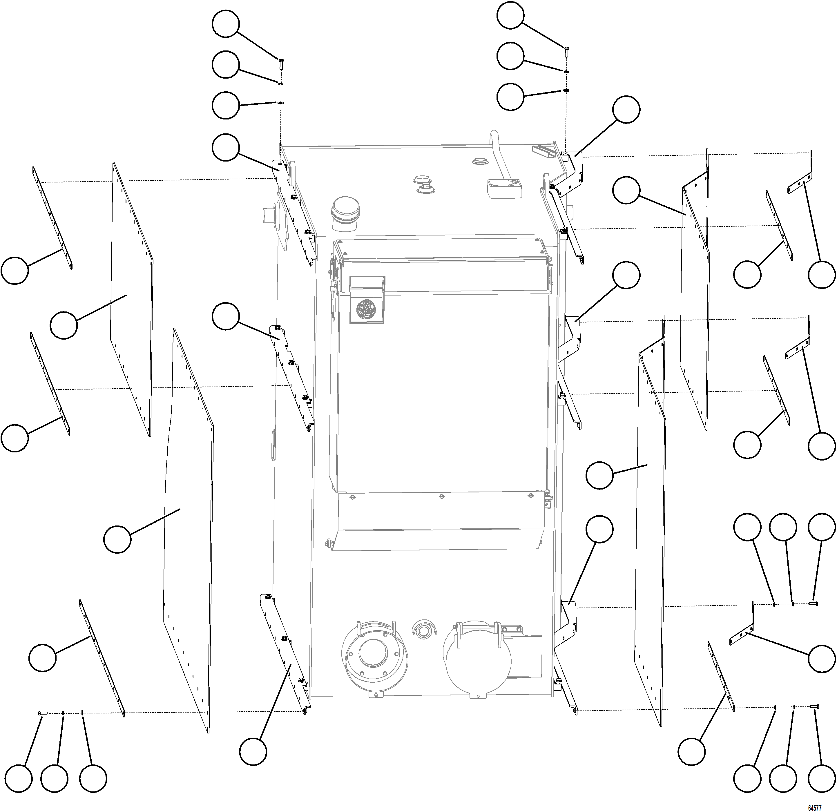 Komatsu parts book diagram for AFE77-CN 830E-5 S/N A50294 - A50295  SMS: FUEL TANK MUD FLAPS (OPTIONAL)