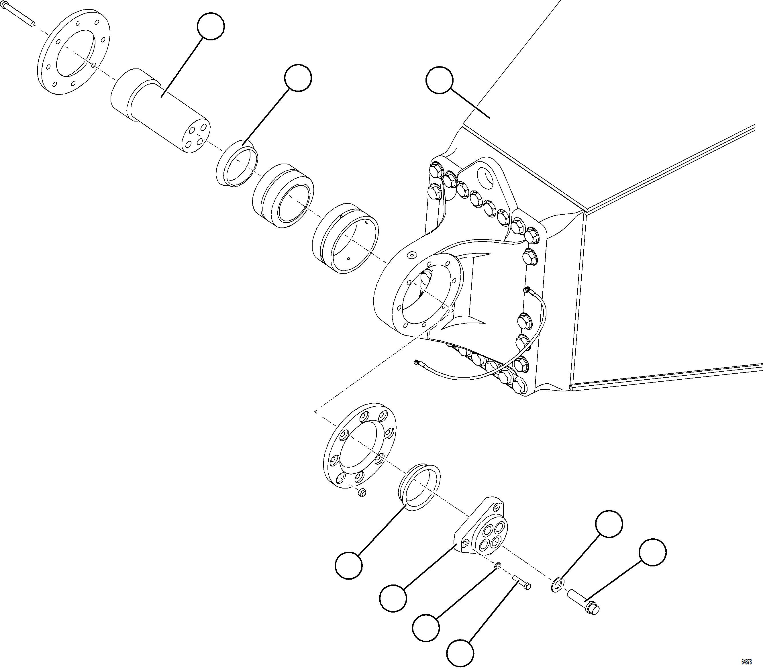 Komatsu parts book diagram for AFE77-CN 830E-5 S/N A50294 - A50295  SMS: REAR AXLE HOUSING INSTALLATION