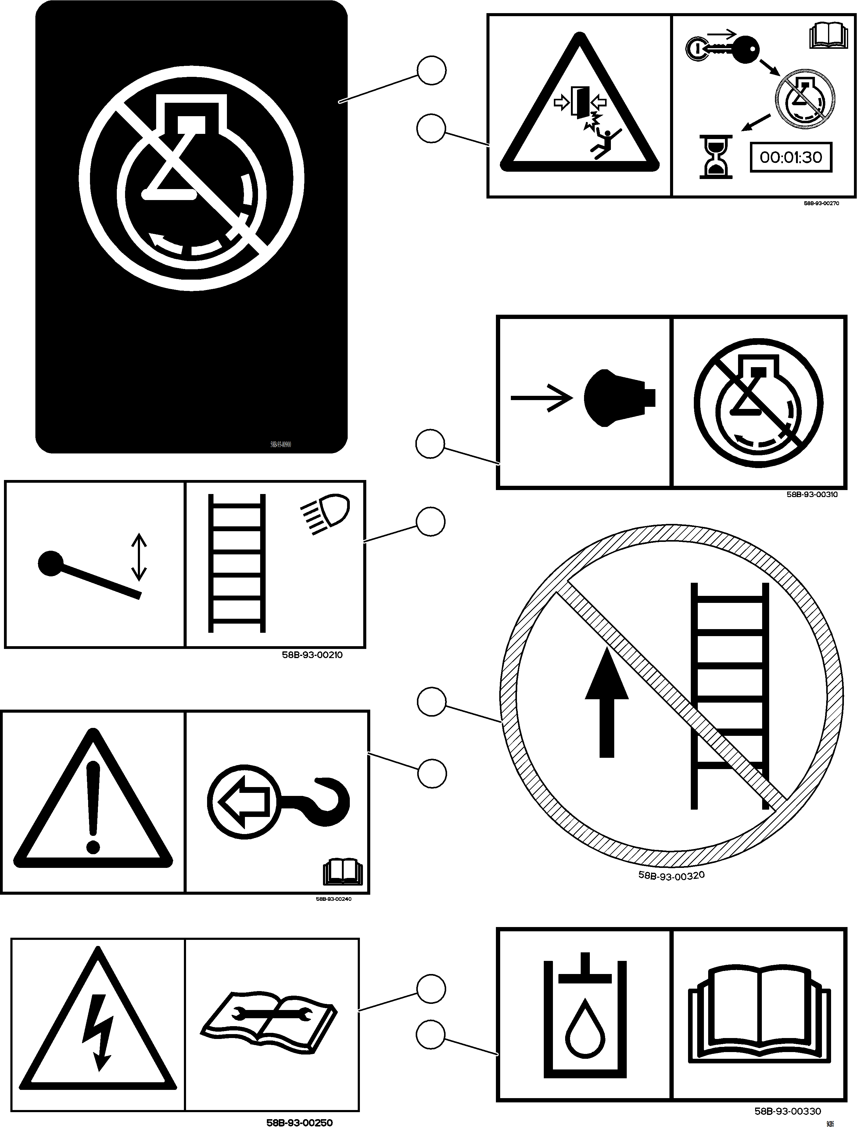 Komatsu parts book diagram for AFE77-CN 830E-5 S/N A50294 - A50295  SMS: SAFETY LABELS    1/11