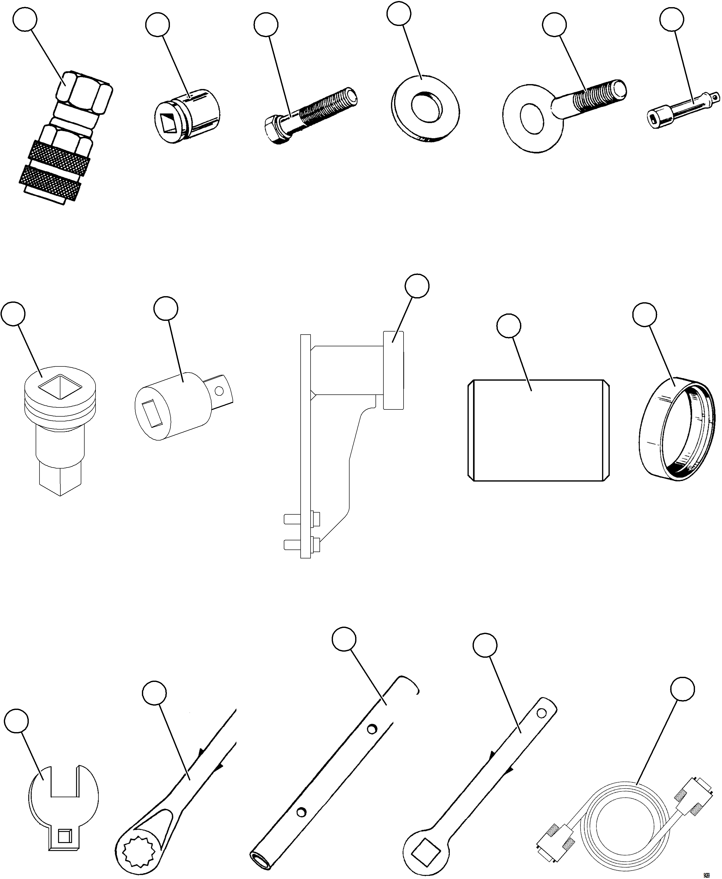 Komatsu parts book diagram for AFE77-CN 830E-5 S/N A50294 - A50295  SMS: SPECIAL TOOL GROUP    1/2