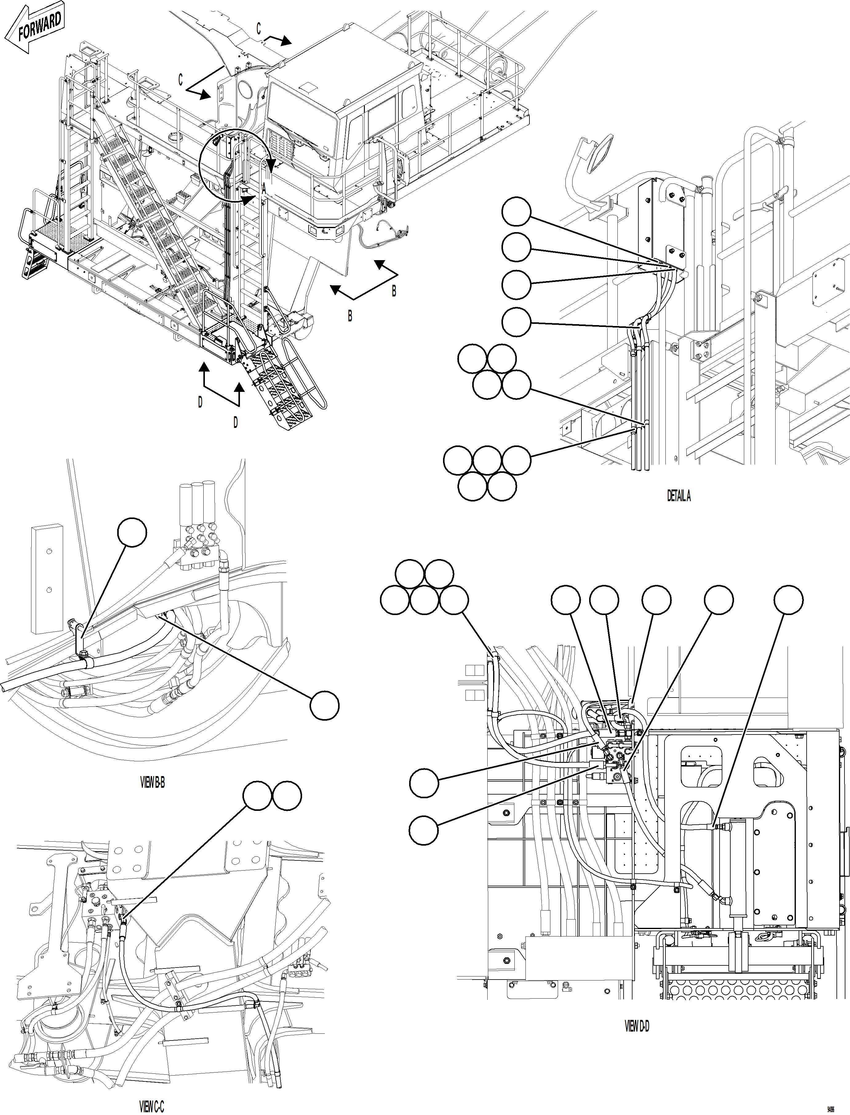 Komatsu parts book diagram for AFE77-CN 830E-5 S/N A50294 - A50295  SMS: RETRACTABLE LADDER HYDRAULICS