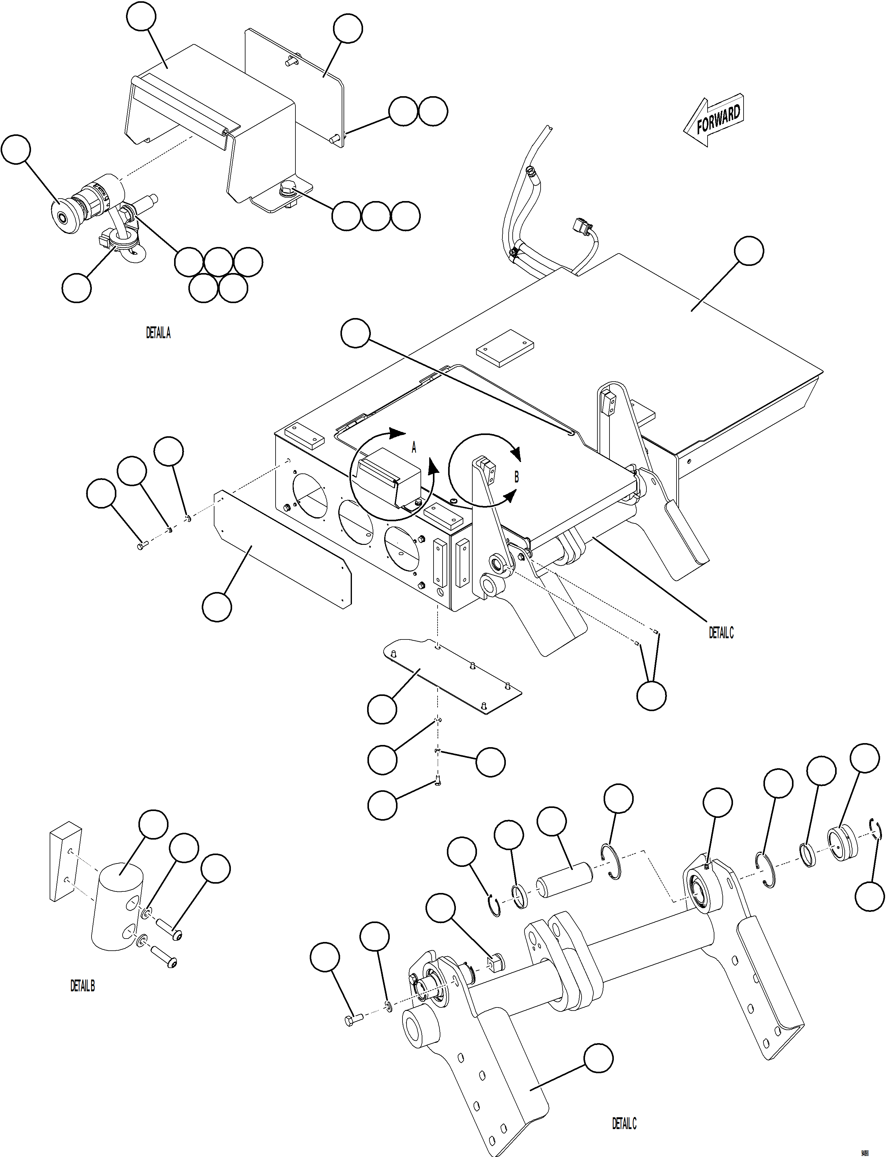Komatsu parts book diagram for AFE77-CN 830E-5 S/N A50294 - A50295  SMS: PLATFORM ASSEMBLY    1/3
