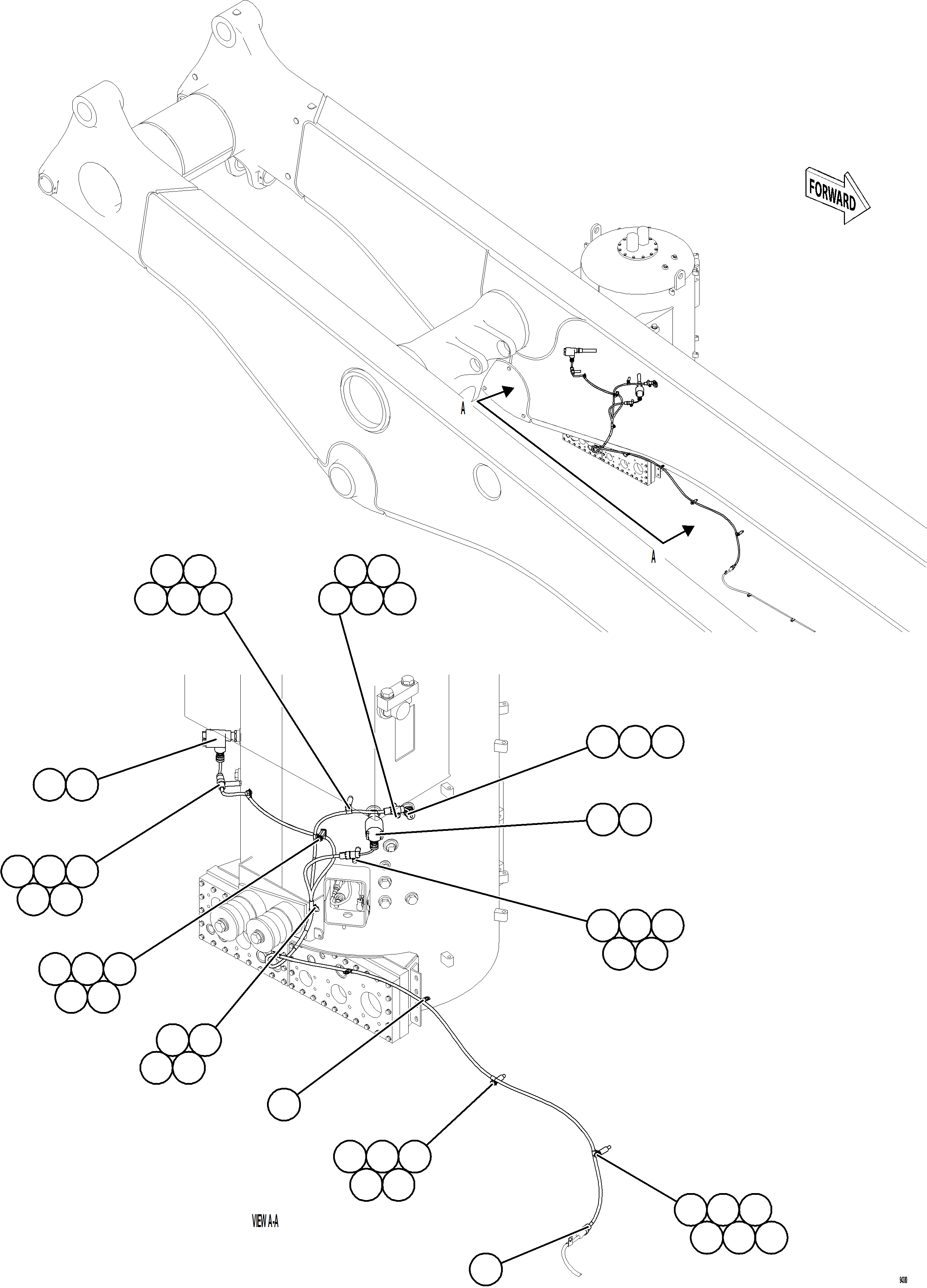 Komatsu parts book diagram for AFE77-CN 830E-5 S/N A50294 - A50295  SMS: HOTSTART - HYDRAULIC OIL HEATER    2/2
