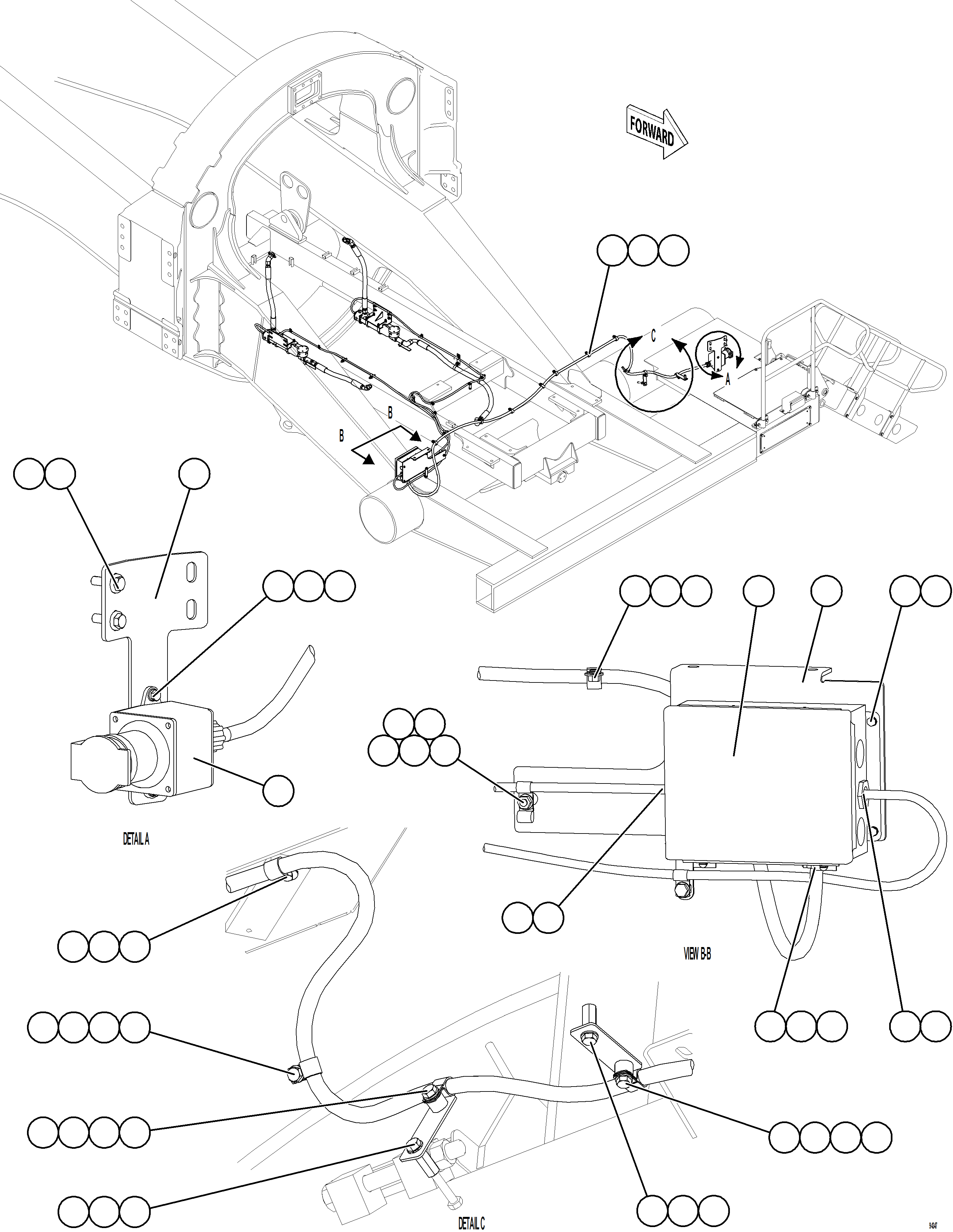 Komatsu parts book diagram for AFE77-CN 830E-5 S/N A50294 - A50295  SMS: HOTSTART - JUNCTION BOX & RECEPTACLE