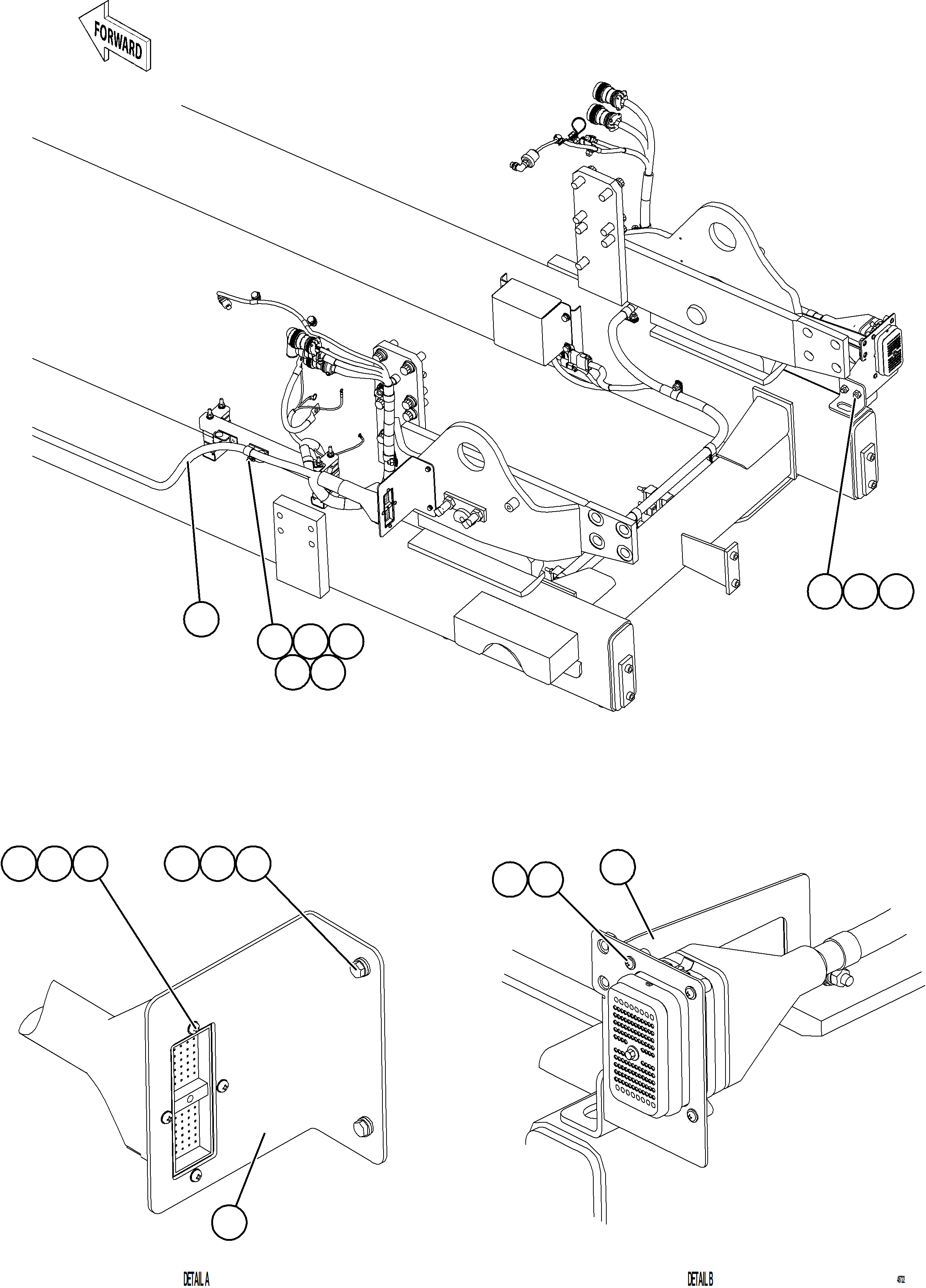Dump Trucks Komatsu / AFE77-CR 830E-5 S/N A50327 - A50328  KAL(afe77-cr) / EXTERNAL ENGINE WIRING HARNESS INSTALLATION    2/4(E-048 : 48722)